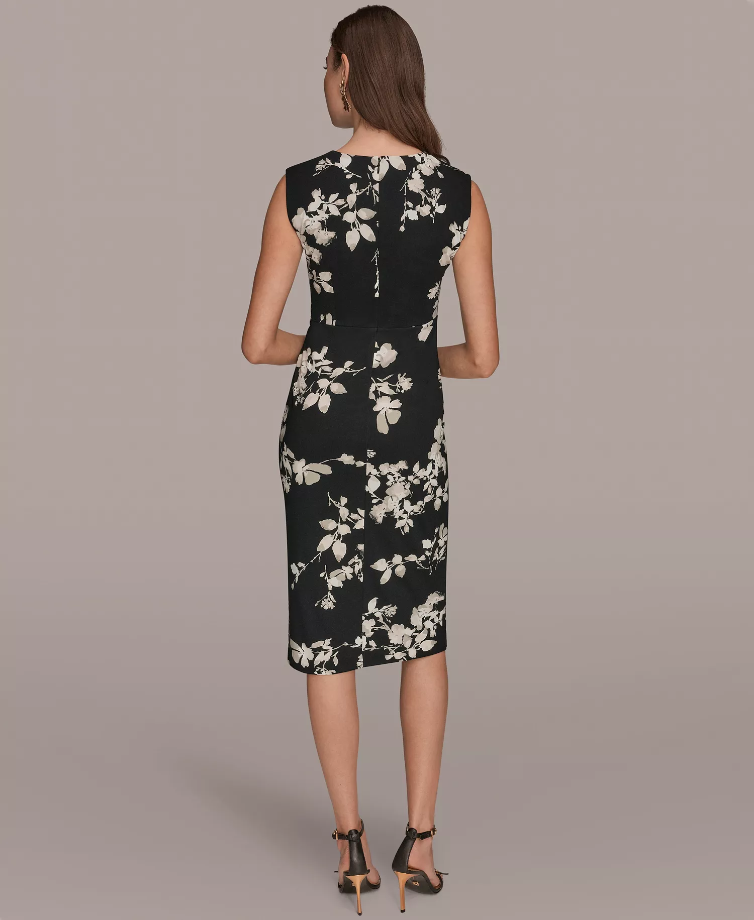 Women's Floral Sheath Dress - Black Multi - 0P