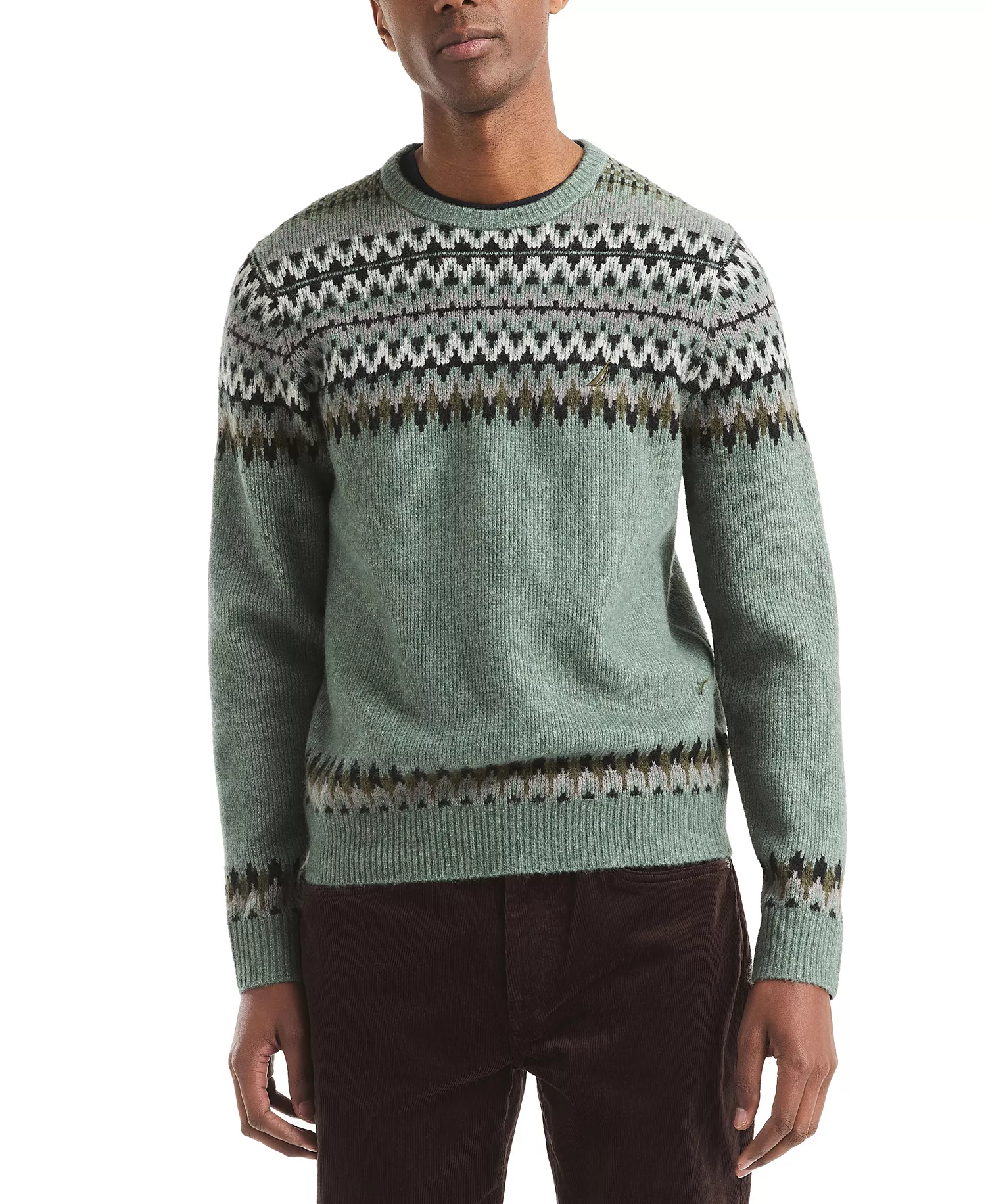 Men's Fair Isle Patterned Sweater - Artic Fern - 2XL