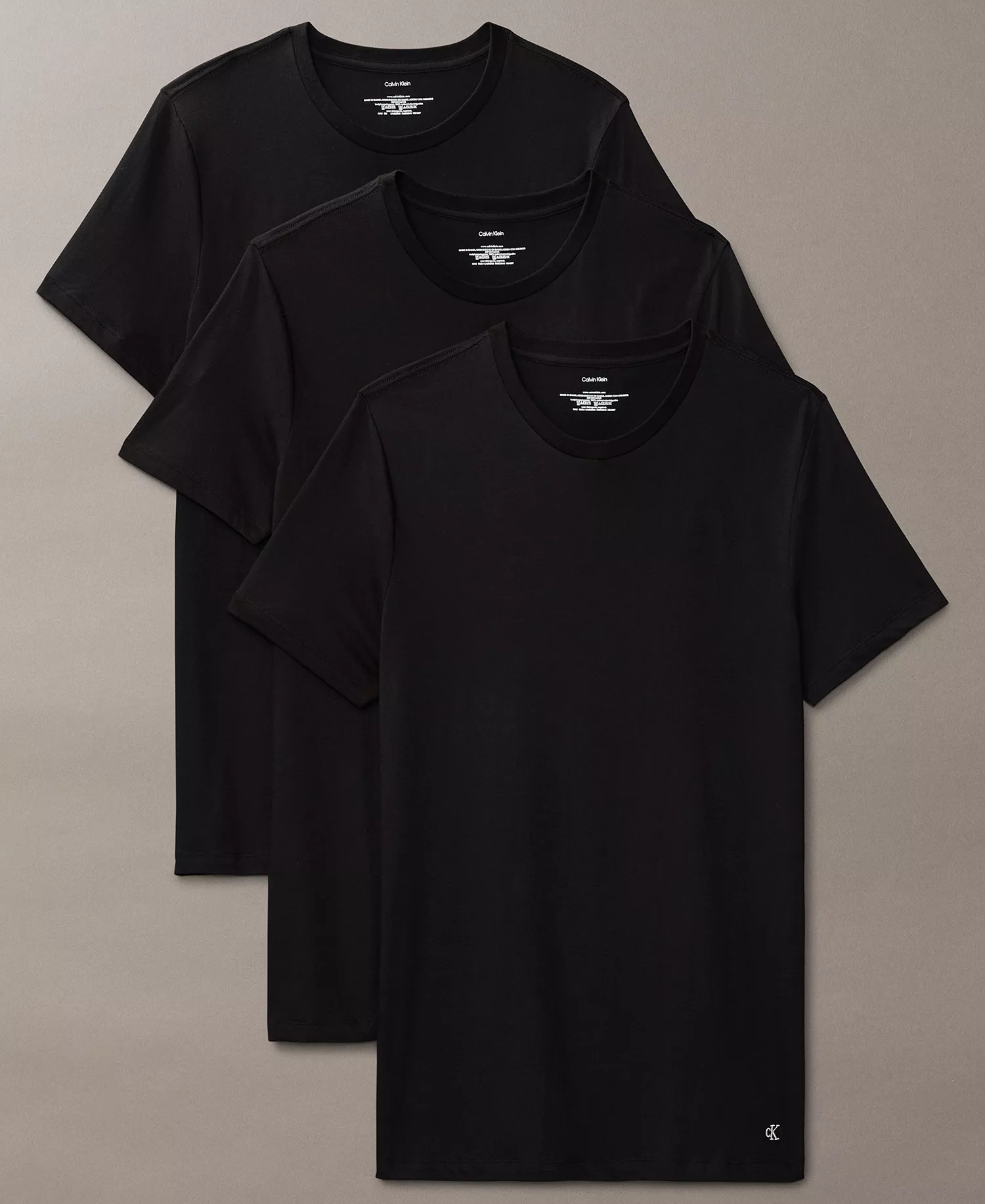 Men's 3-Pack Cotton Classics Crewneck T-Shirts - Black - L