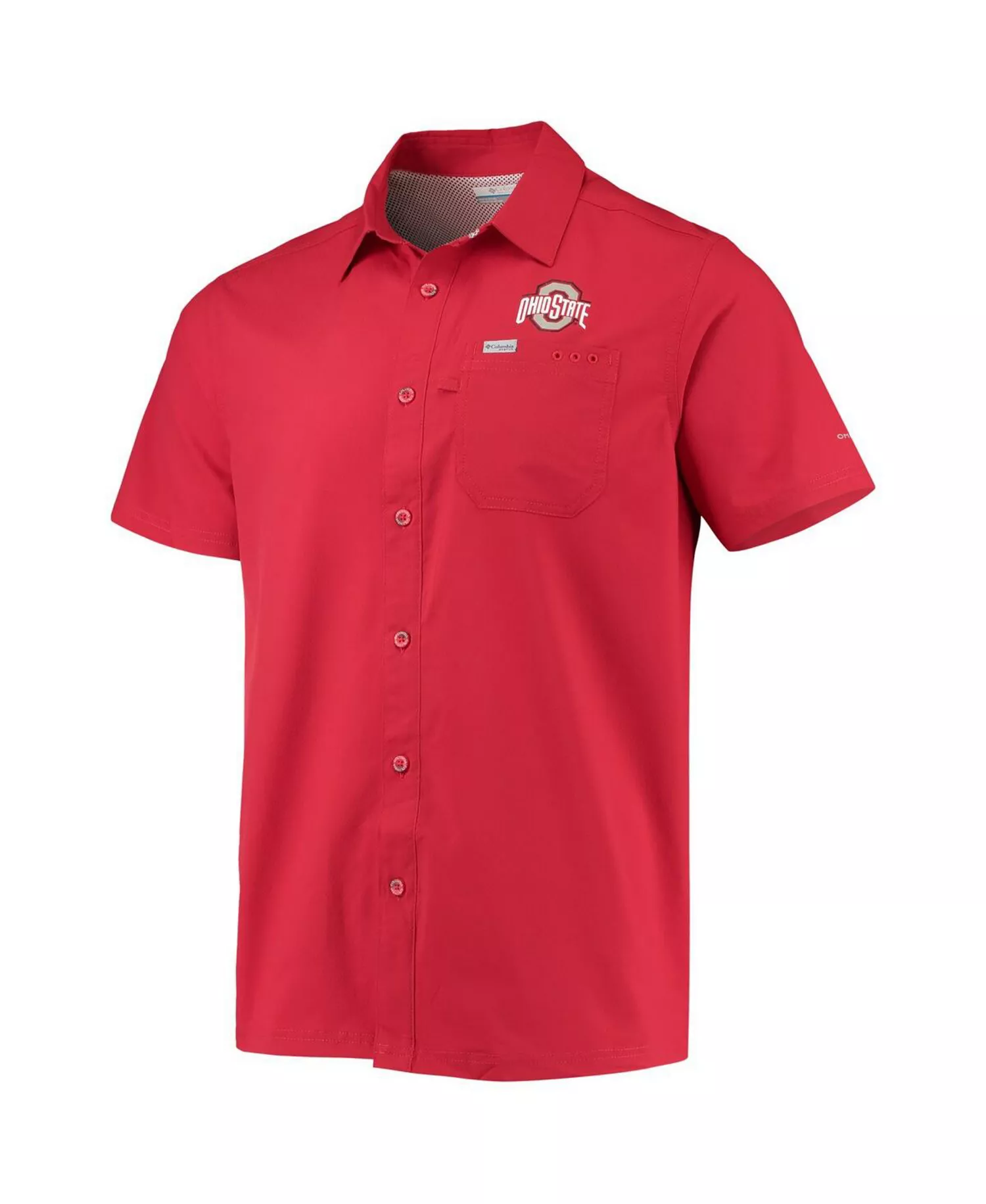 Men's Scarlet Ohio State Buckeyes Slack Tide Camp Button-Up Shirt - Scarlet - L