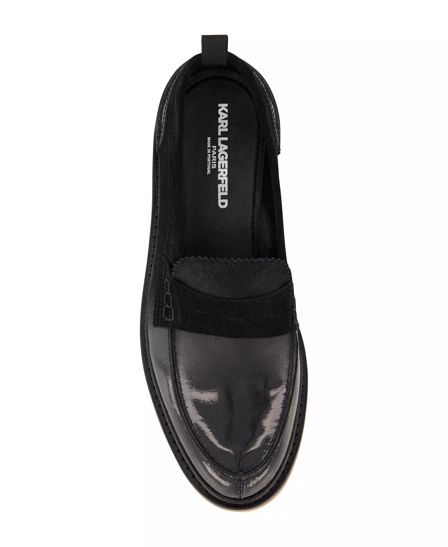 Men's White Label Suede Penny Loafers - Black - 10