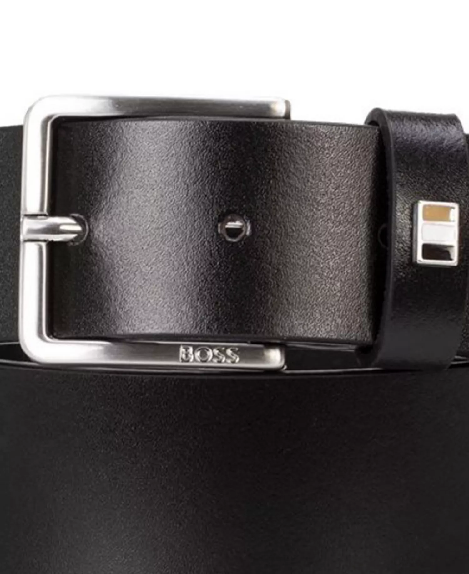 Ther Men's Classic Leather Flag Belt - Black - 30