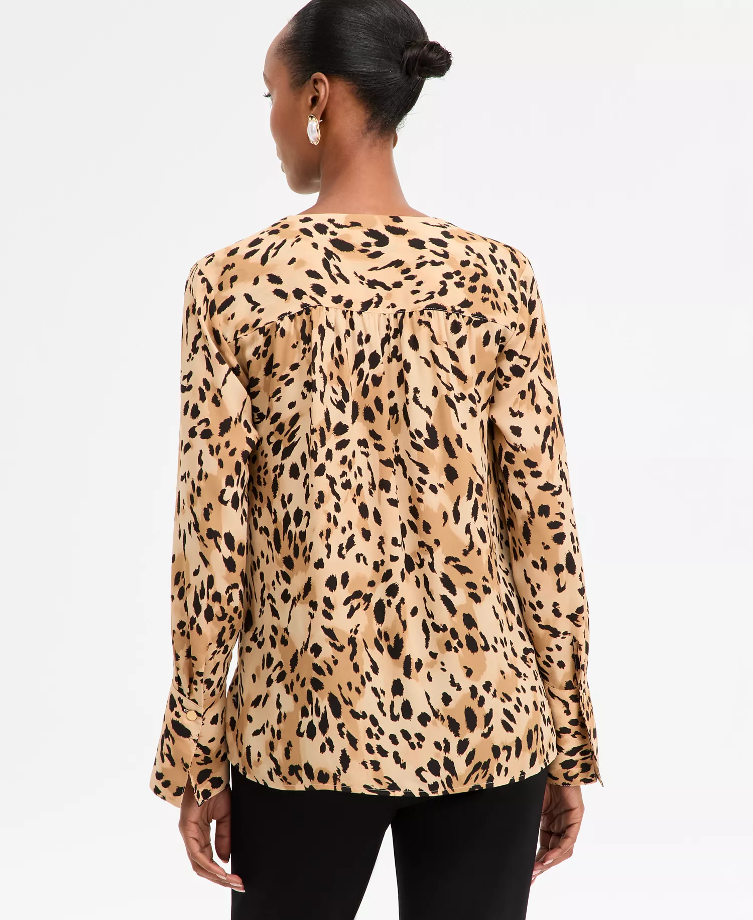 Women's Printed Surplice-Neck Blouse, Macy's Exclusive  - Caliste Animal - L