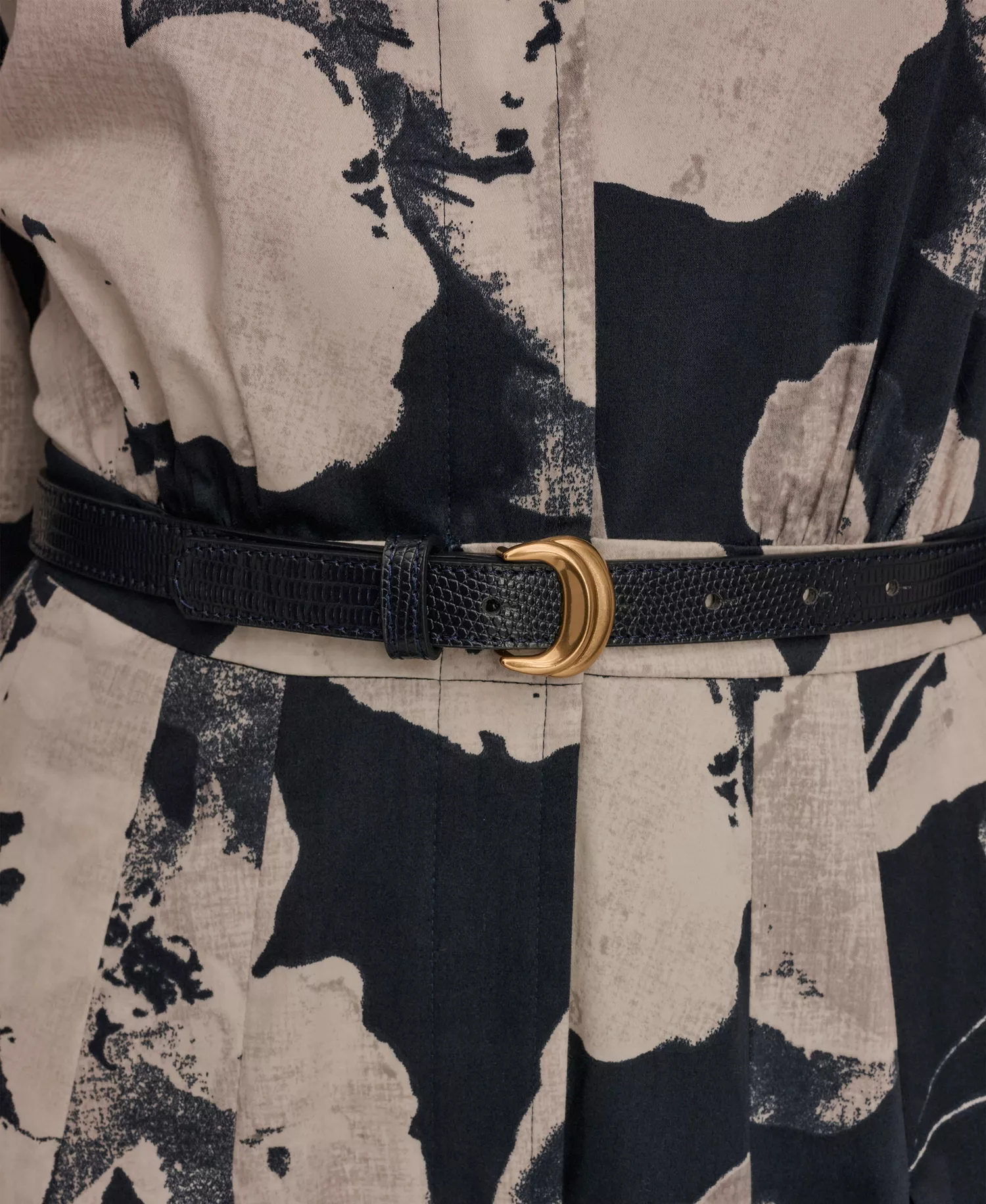 Women's Long-Sleeves Collared Midi Dress - Nightfall Multi - 10