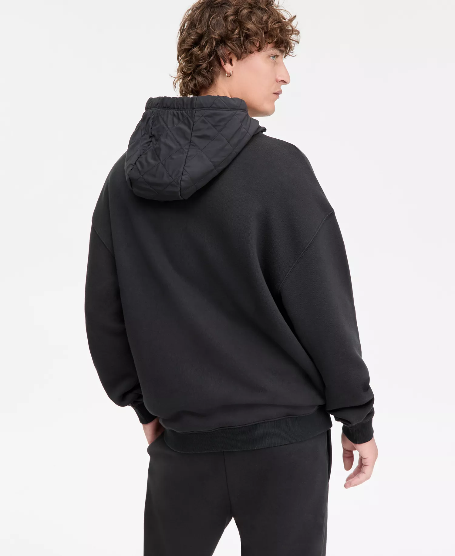 Dilvano Oversized Wax Logo Pullover Hoodie - Black - L