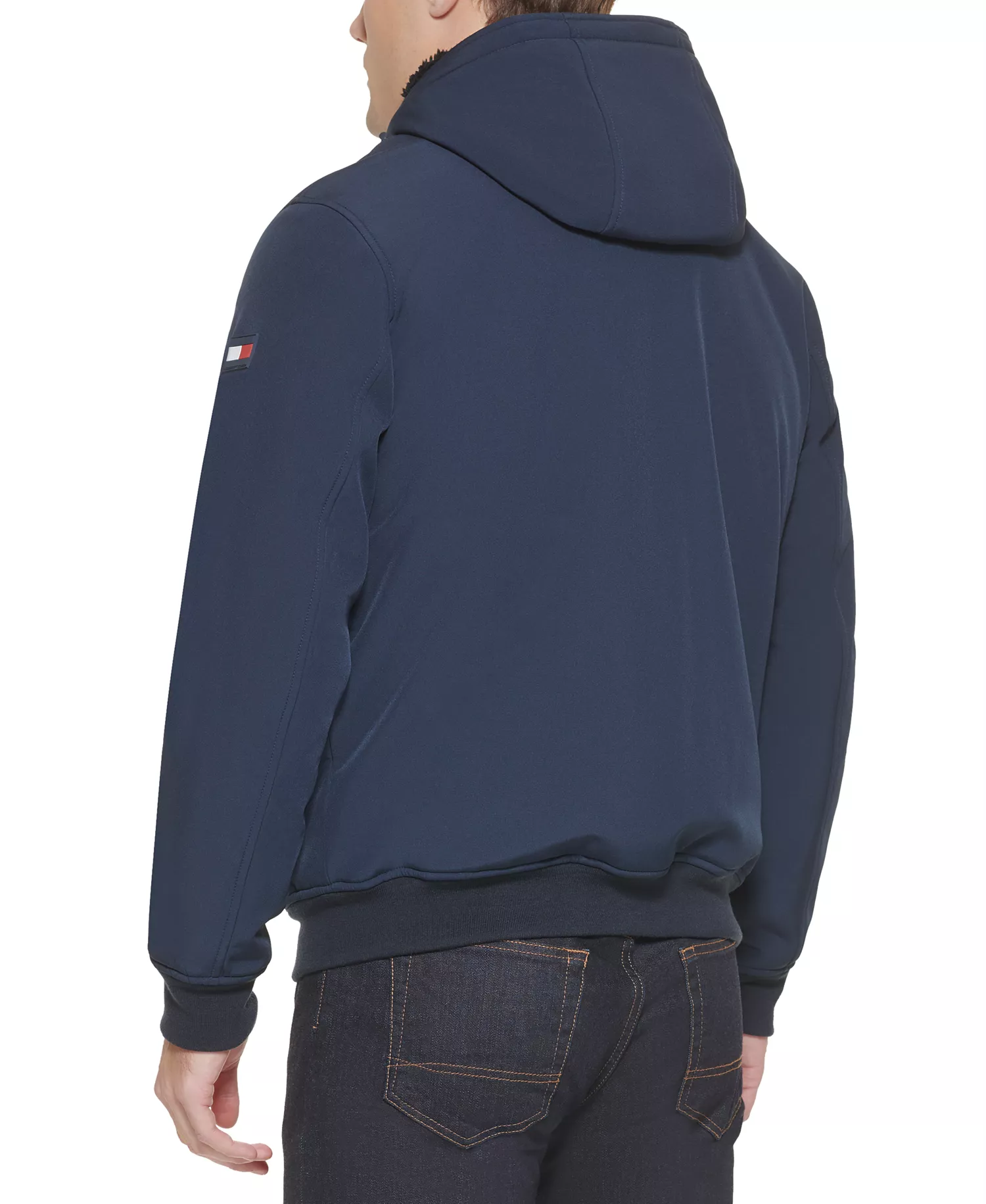 Men's Softshell Performance Hooded Fleece-Lined Bomber Jacket - Midnight - 2XL