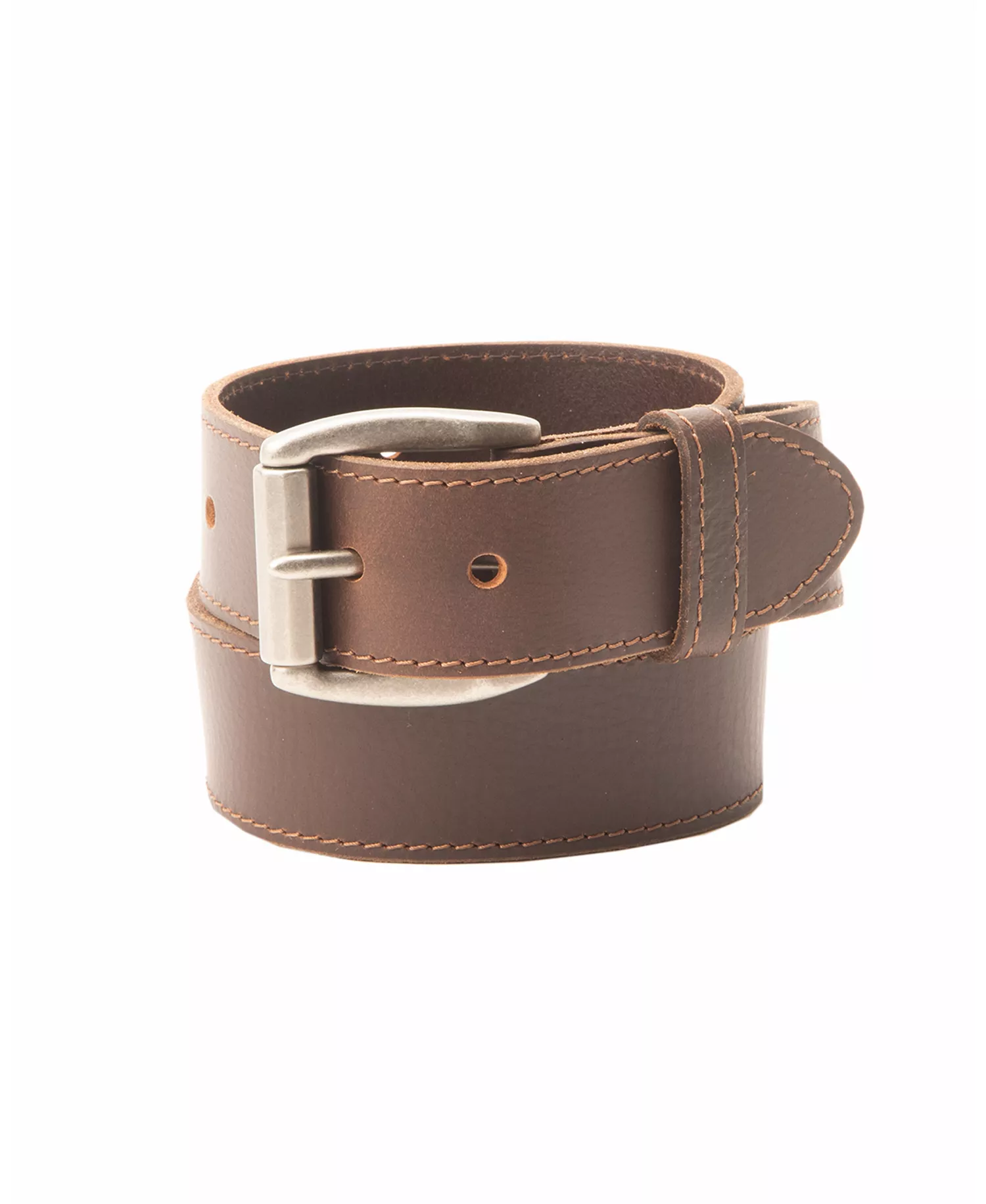 Distressed Leather Men's Jean Belt - Brown - M