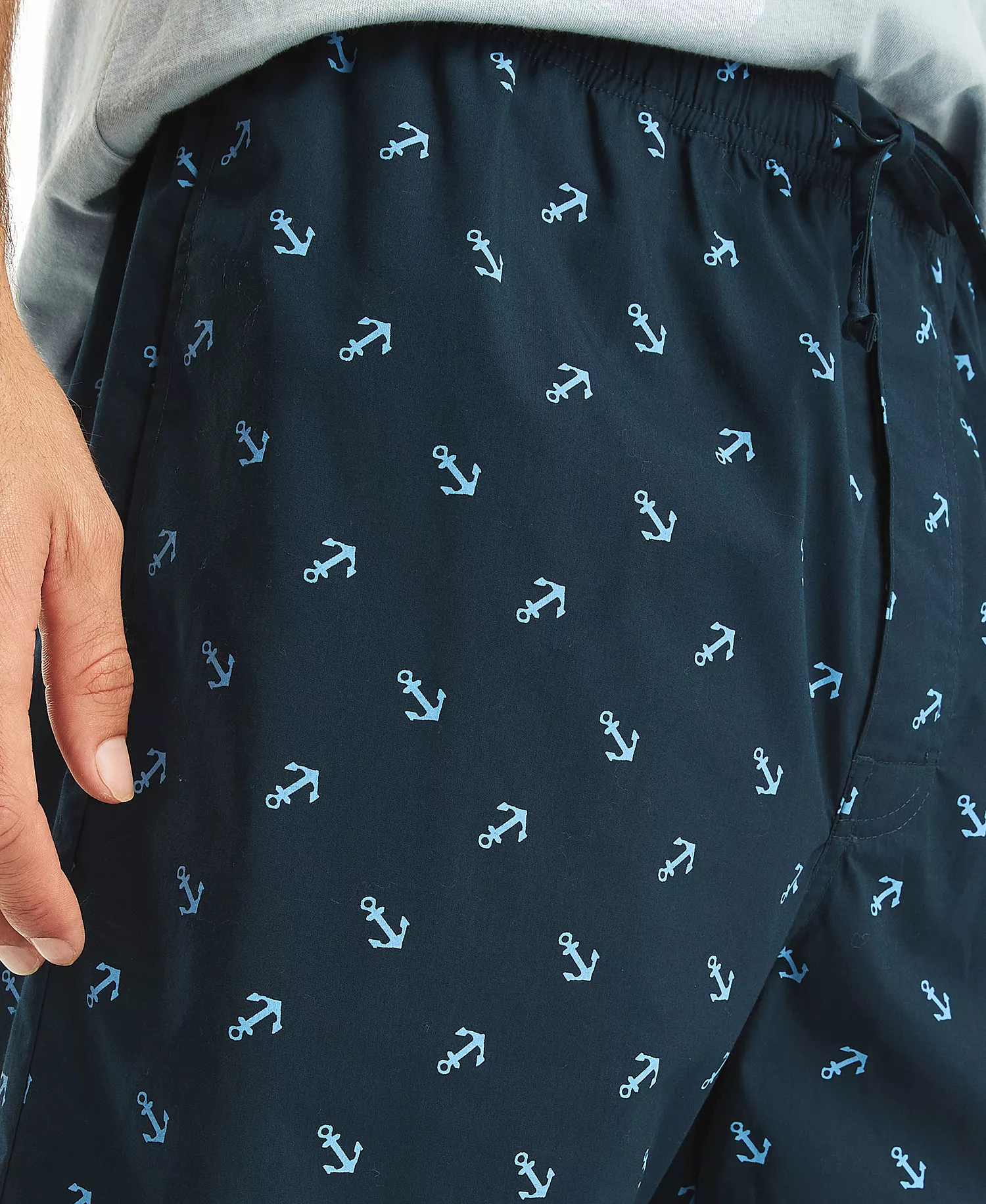 Men's Crafted Printed Poplin Sleep Short - Maritime Navy - M