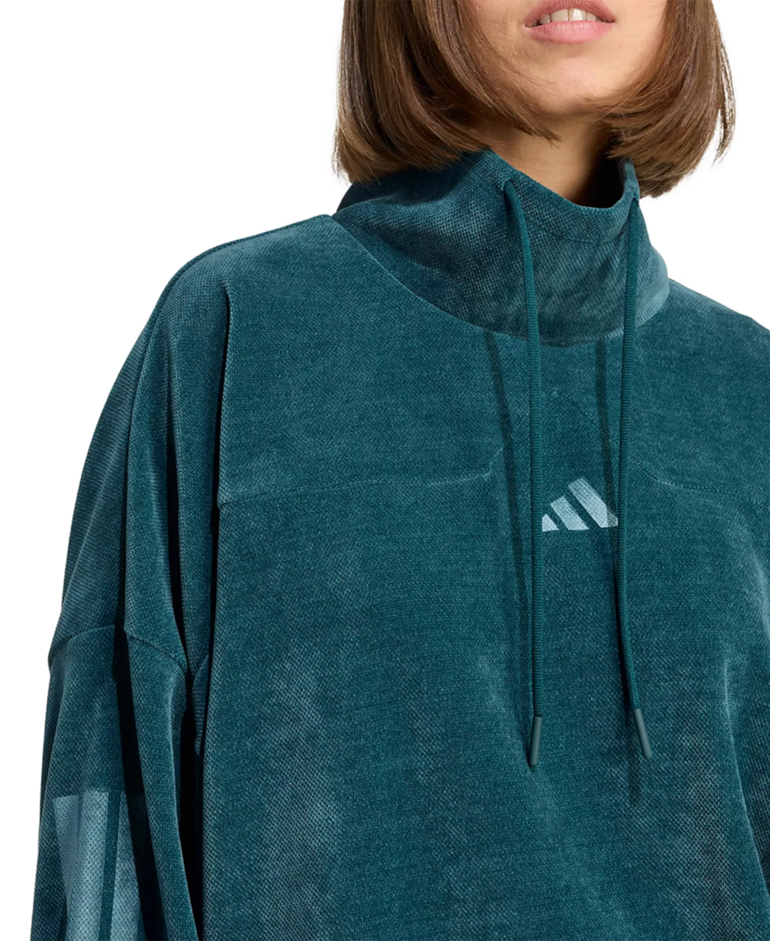 Women's Tiro Velour High Neck Sweatshirt - Aurora Ivy - L