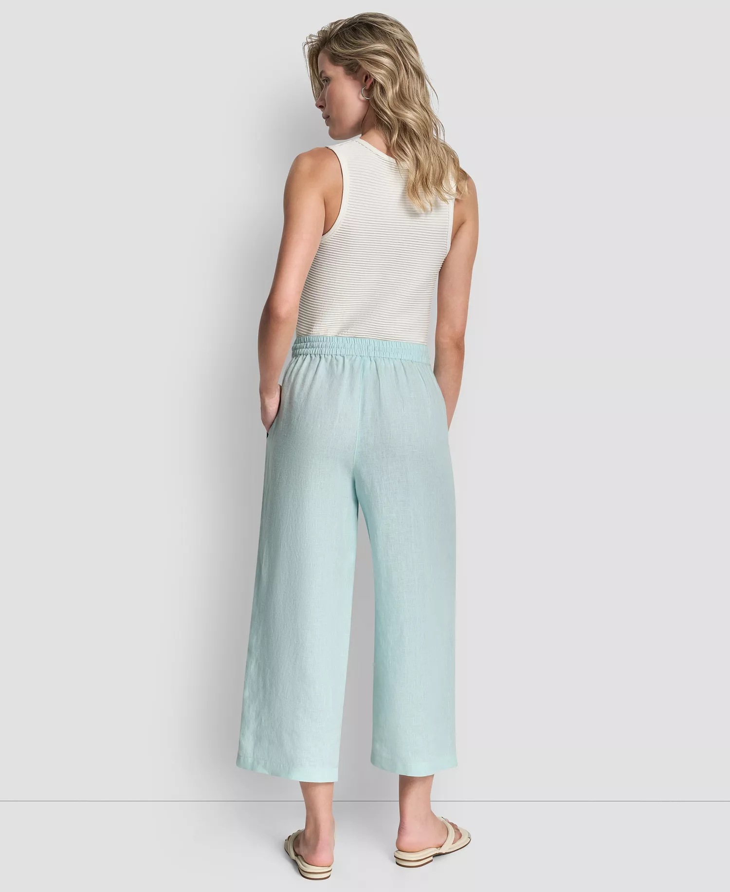 Women's Pull-On Wide-Leg Pants - Aqua - L