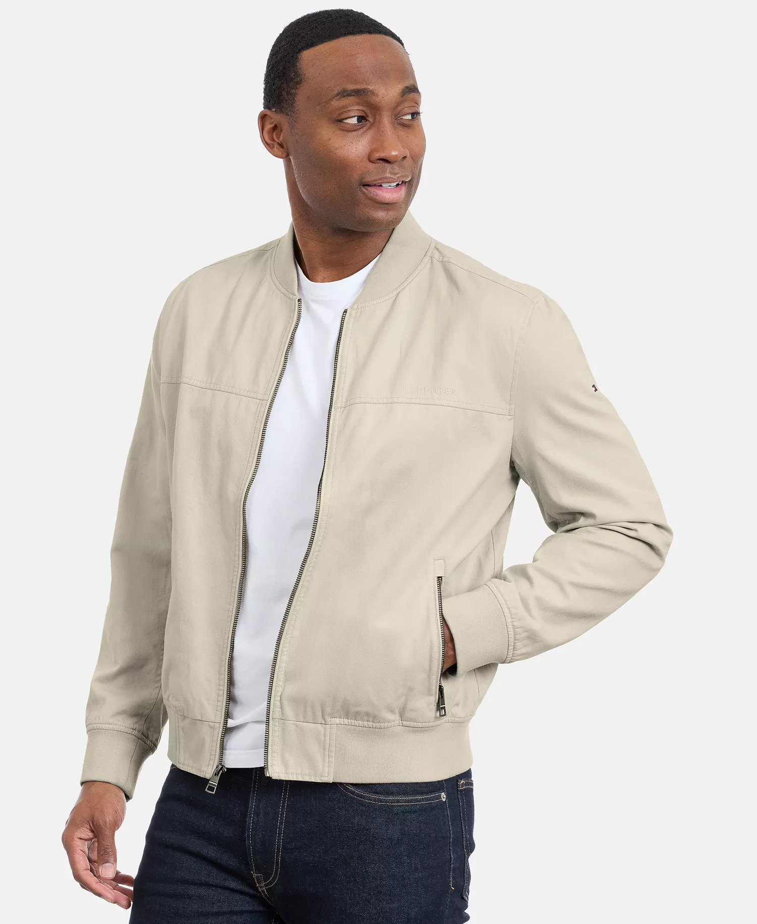 Men's Collared Bomber Jacket - Camel - 2XL