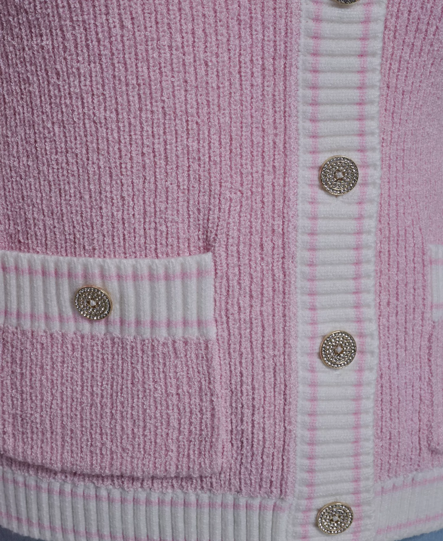 Women's Marled Crew Neck Cardigan Sweater - Ballet Slipper - L