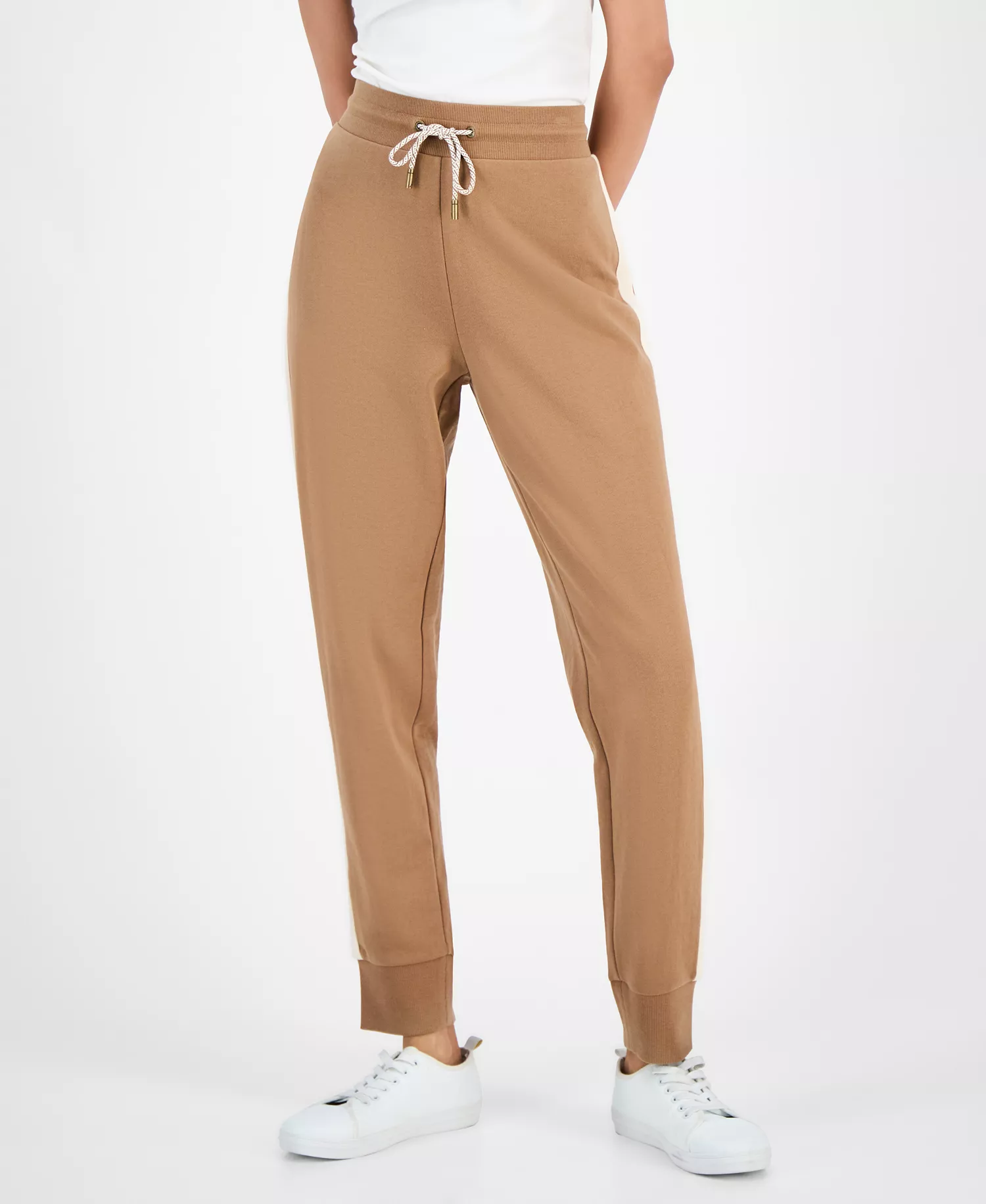Nautica Women's Side-Striped Jogger Pants - Barley Combo - M
