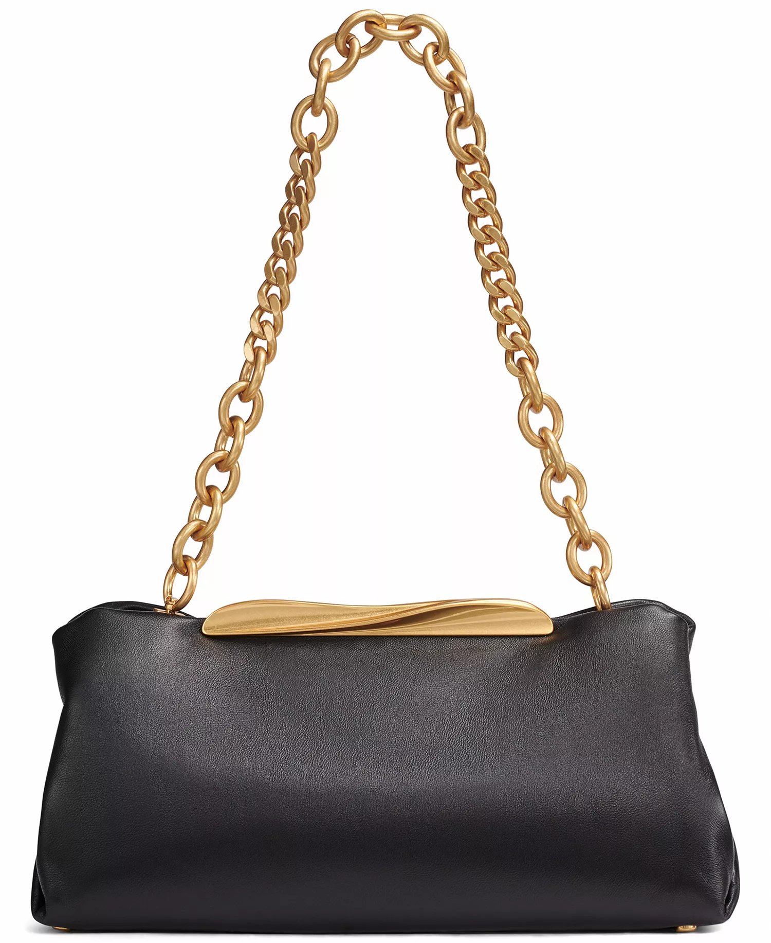 Poplin Mini Clutch Shoulder Bag - Black/Gold - NO SIZE