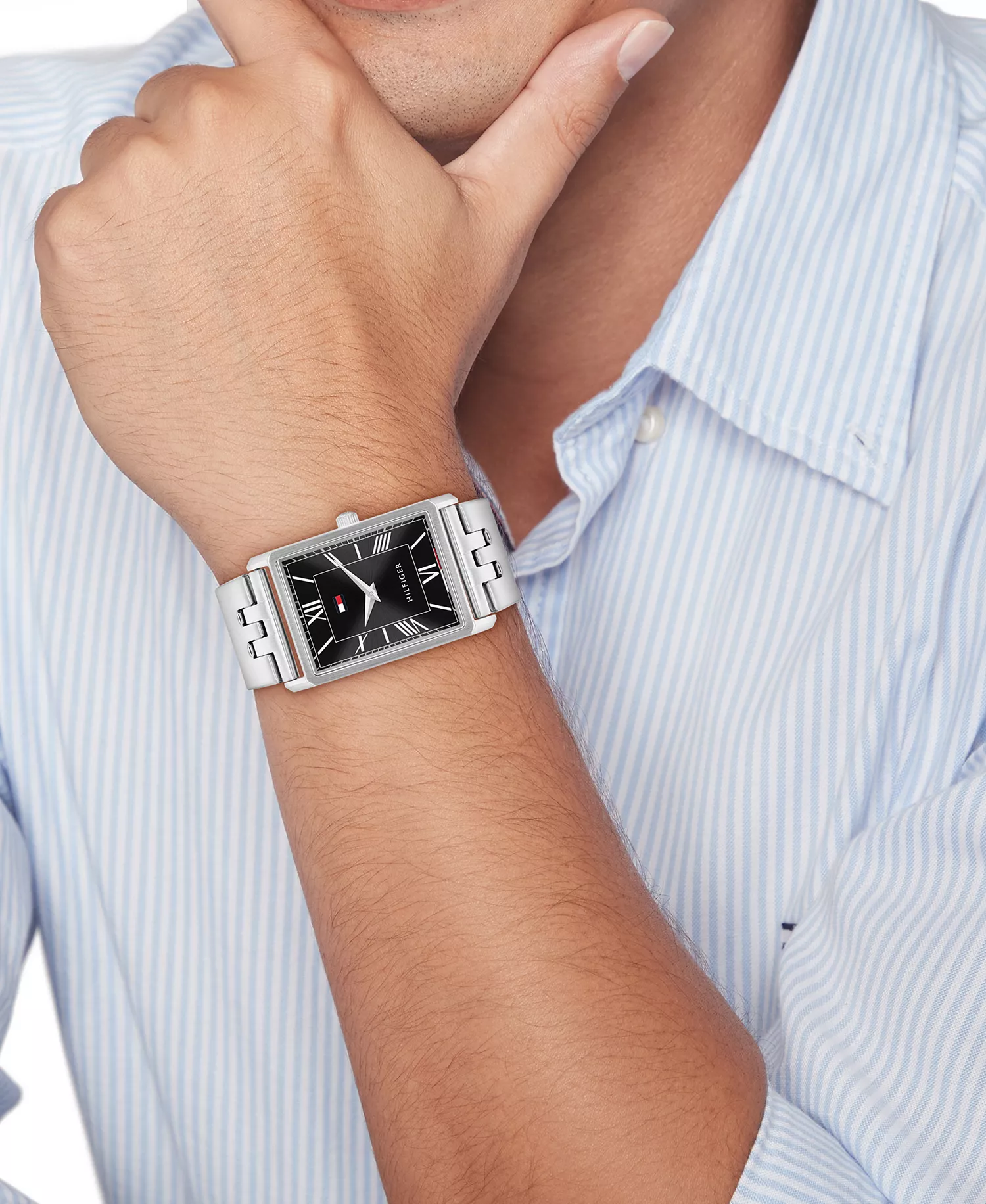 Men's Quartz Silver Tone Stainless Steel Bracelet Watch, 25.5 mm - Silver - ONE SIZE