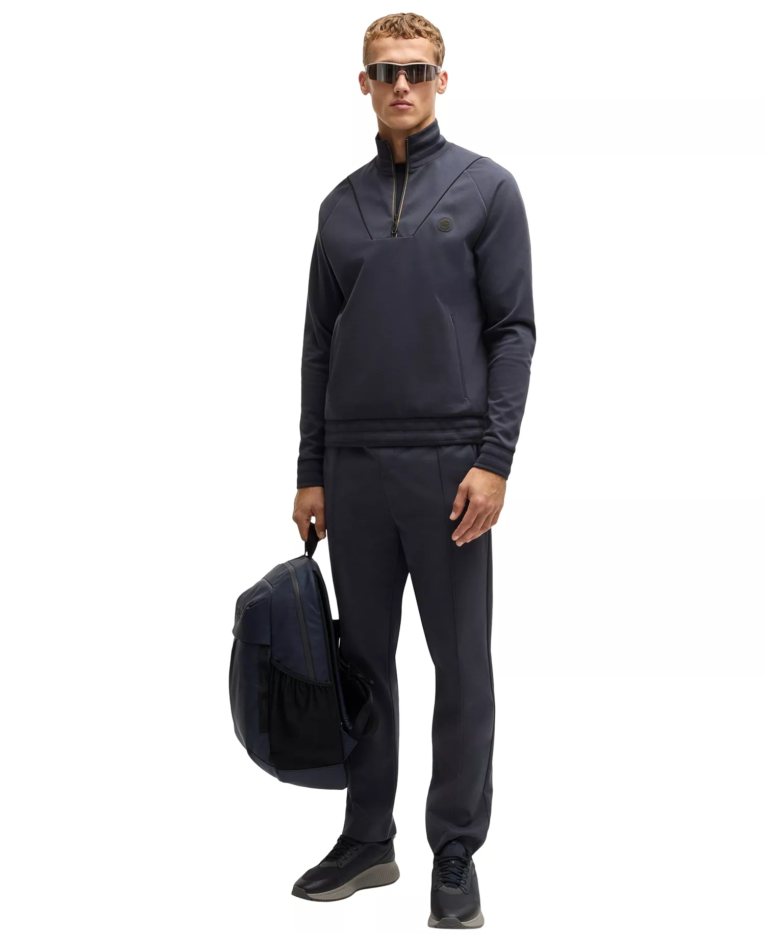 Men's Double B Monogram Tracksuit Bottoms - Dark Blue - S