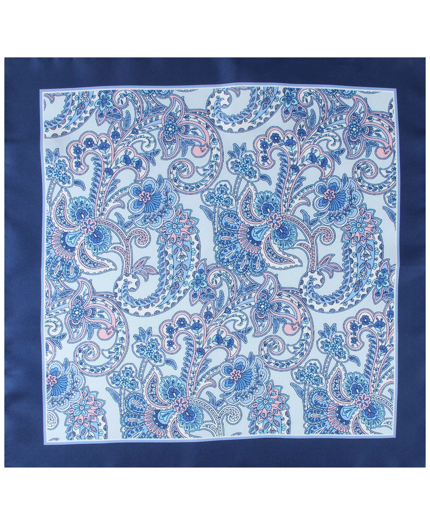 Men's Denim Paisley Bow Tie and Pocket Square, 2-Piece Set - Denim Blue - ONE SIZE