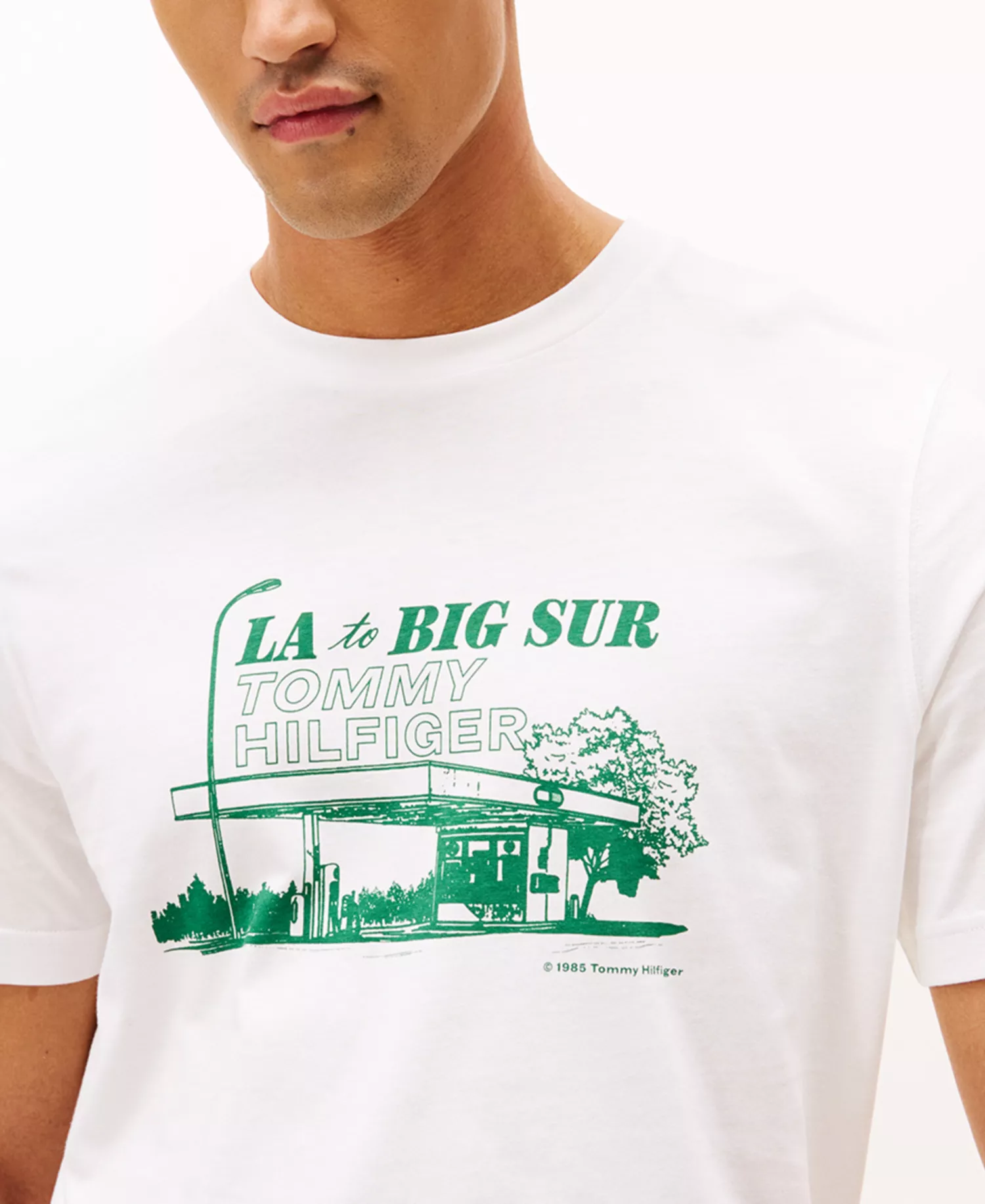 Men's Photo Print Graphic T-Shirt - White/Green - L