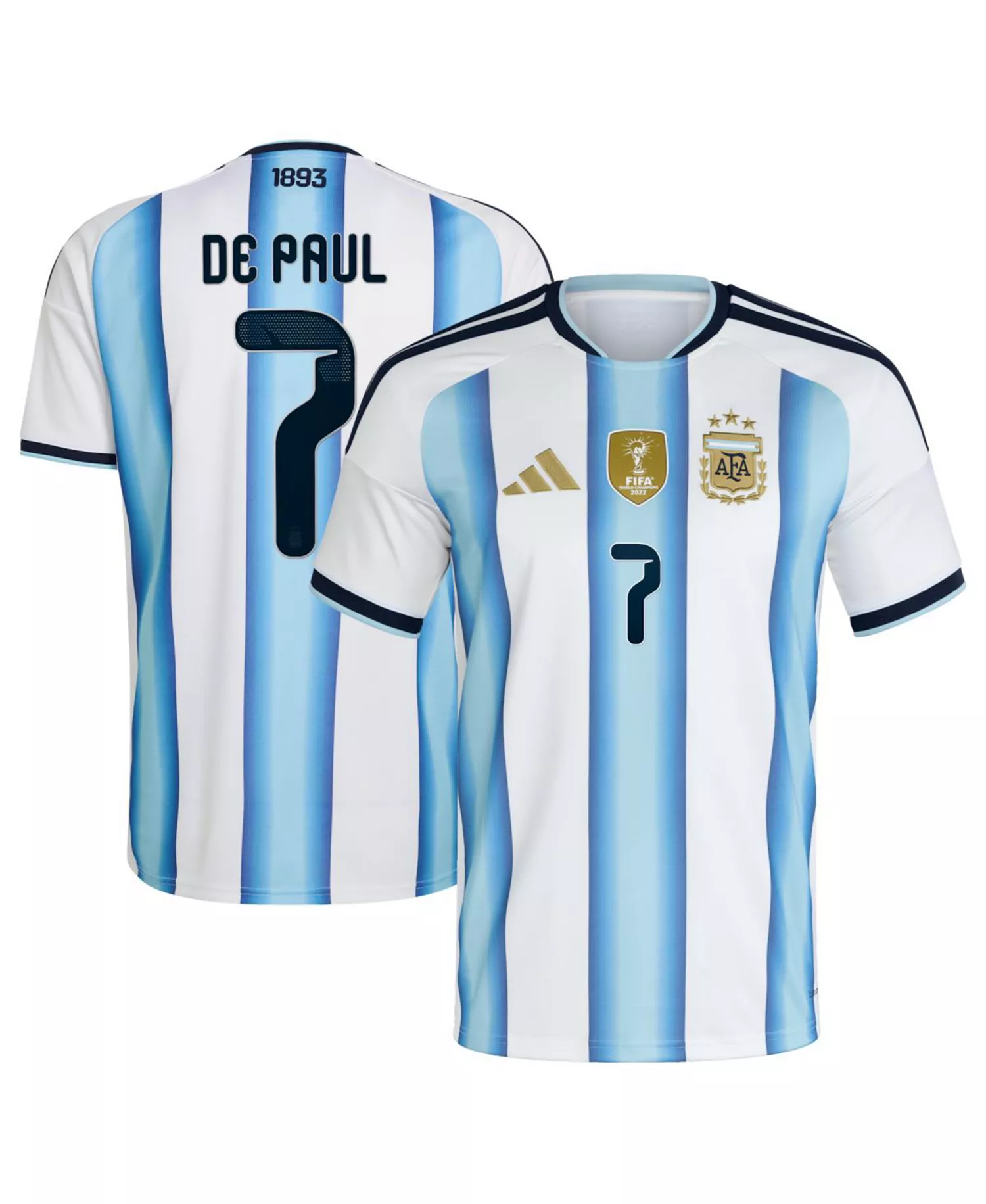 Men's Rodrigo De Paul White Argentina National Team 2026 Home Replica Jersey - White - 2XL