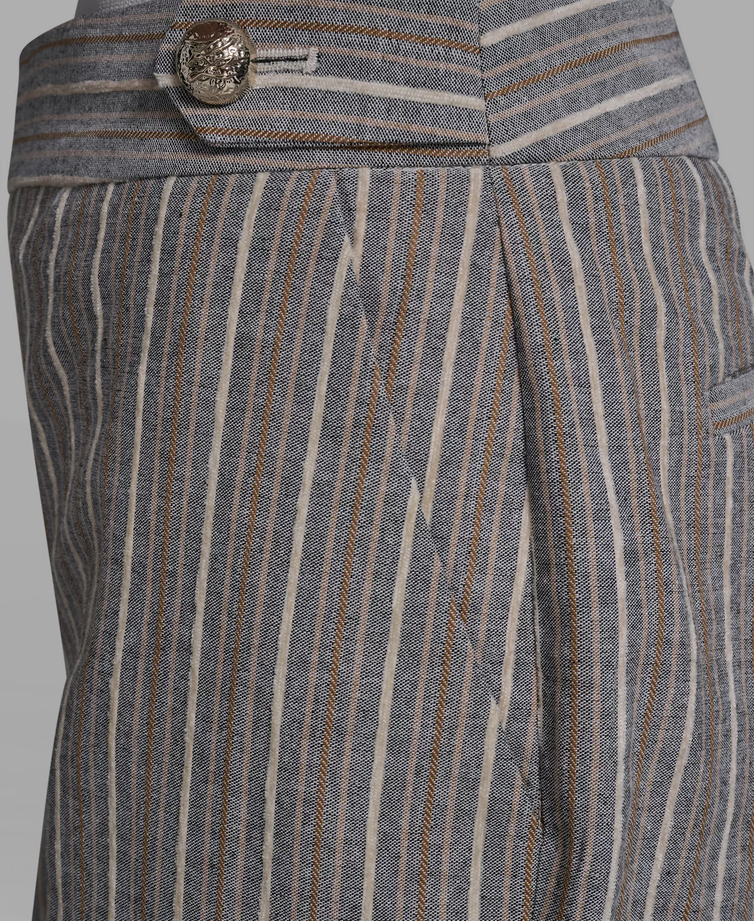 Women's Multi-Stripe Mid-Rise Straight Pants - Bisque Multi - 0