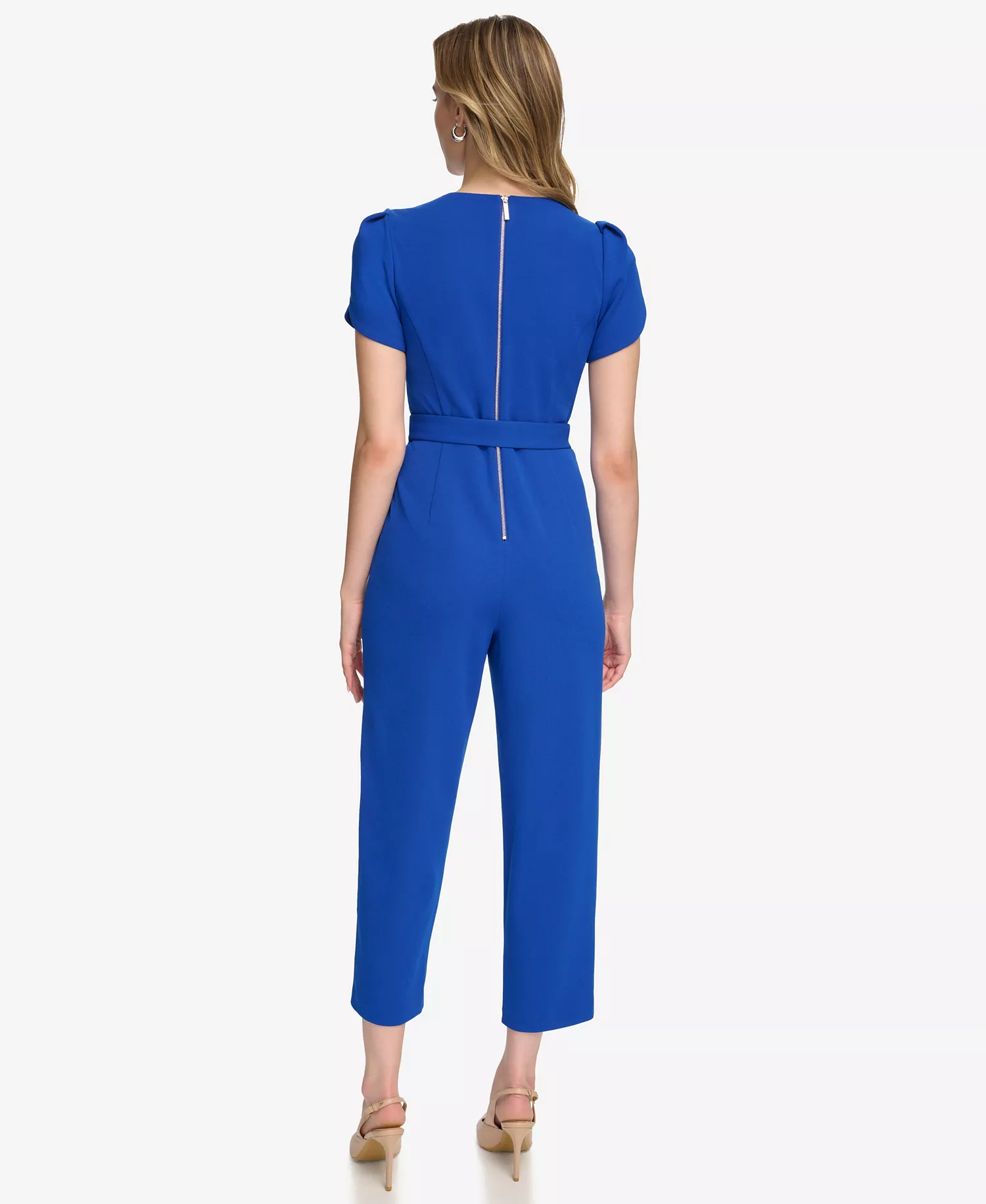 Women's Belted Tulip-Sleeve Jumpsuit - Regatta - 10