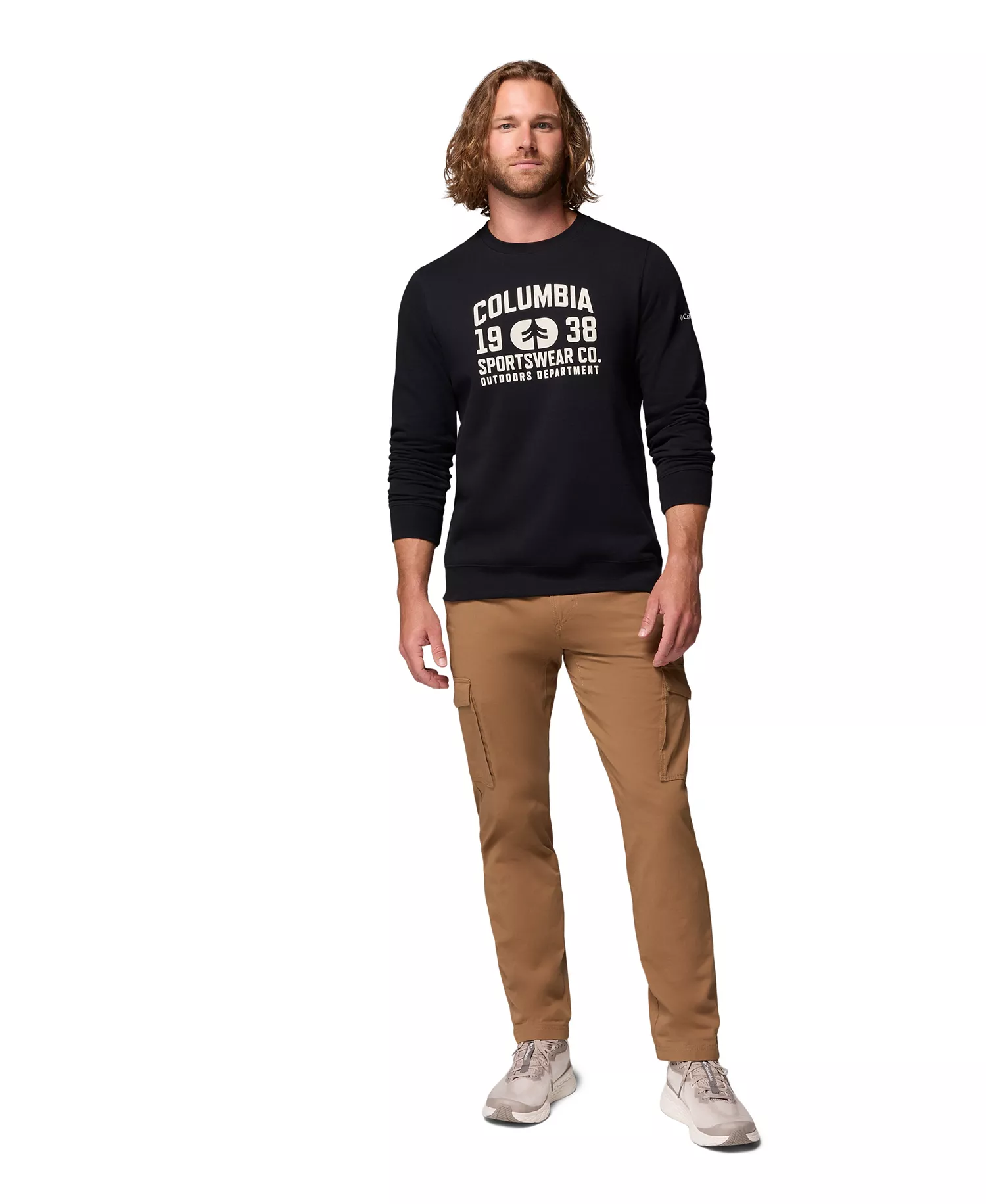 Men's Trek Crew Sweatshirt - Black, Outdoor Arch - L