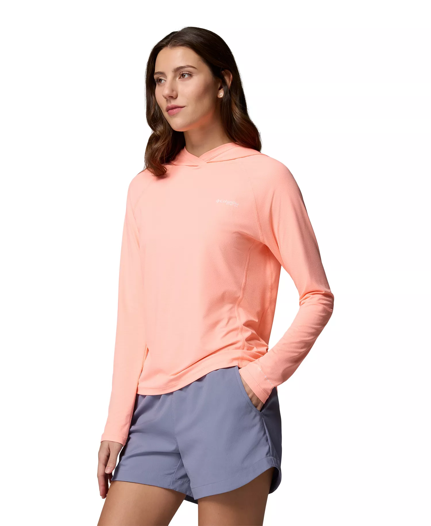 Women's PFG Solar Stream II Hoodie - Tiki Pink - L