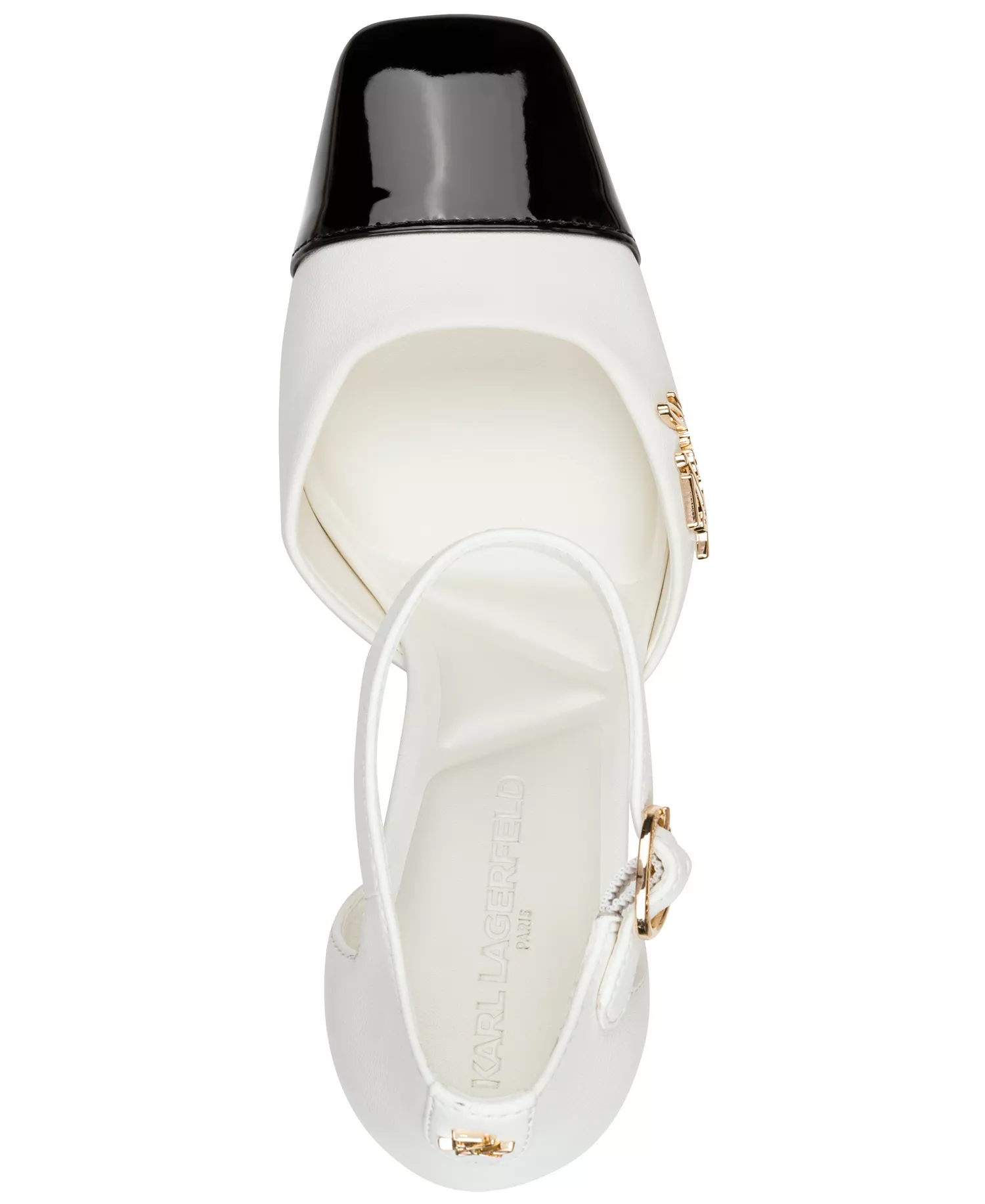 Women's Sapphira Pin Square Toe Pumps - White/Black - 10M