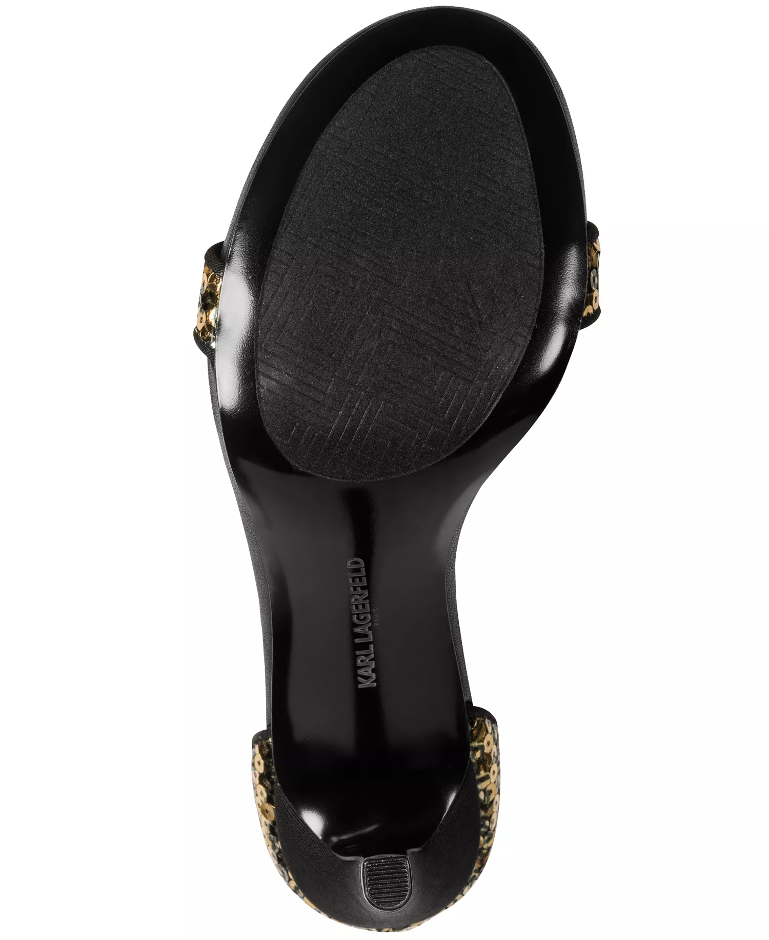 Kenz Logo Sequin Dress Sandals - Gold/ Black - 10