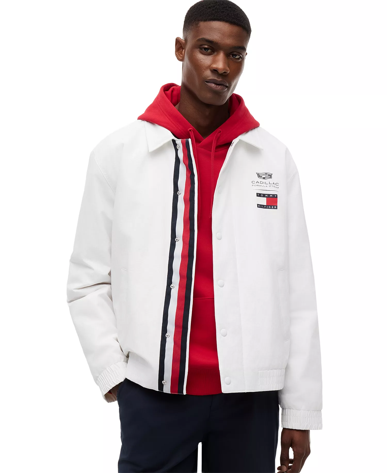 x Cadillac F1® Men's Chevron Coach Jacket - White - L