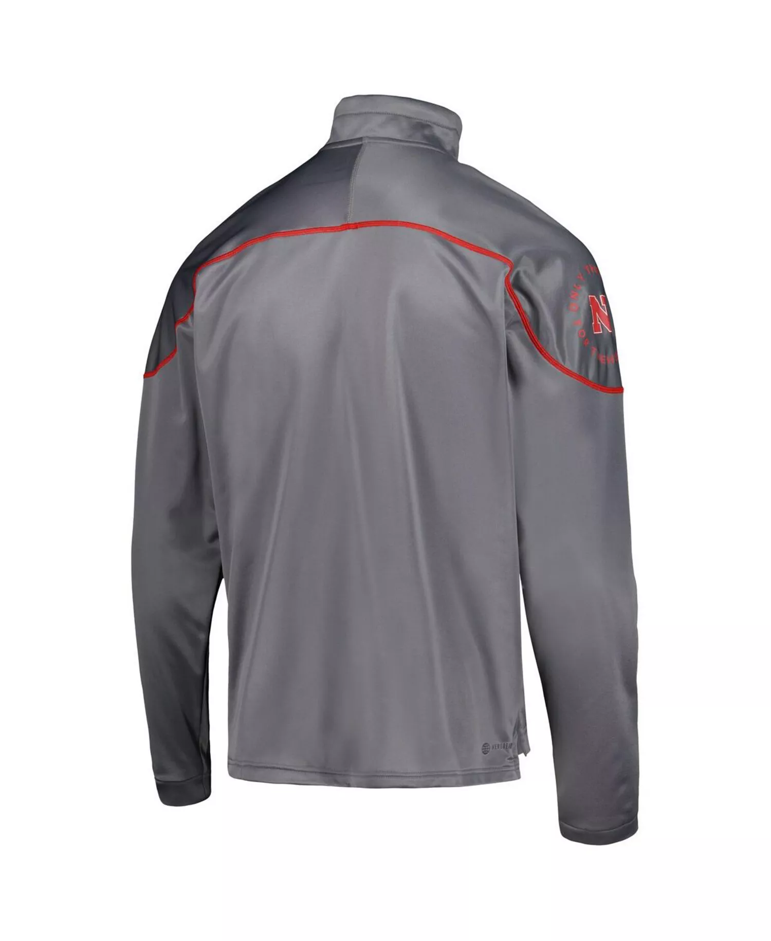 Men's Gray Nebraska Huskers AEROREADY Knit Quarter-Snap Jacket - Gray - 2XL
