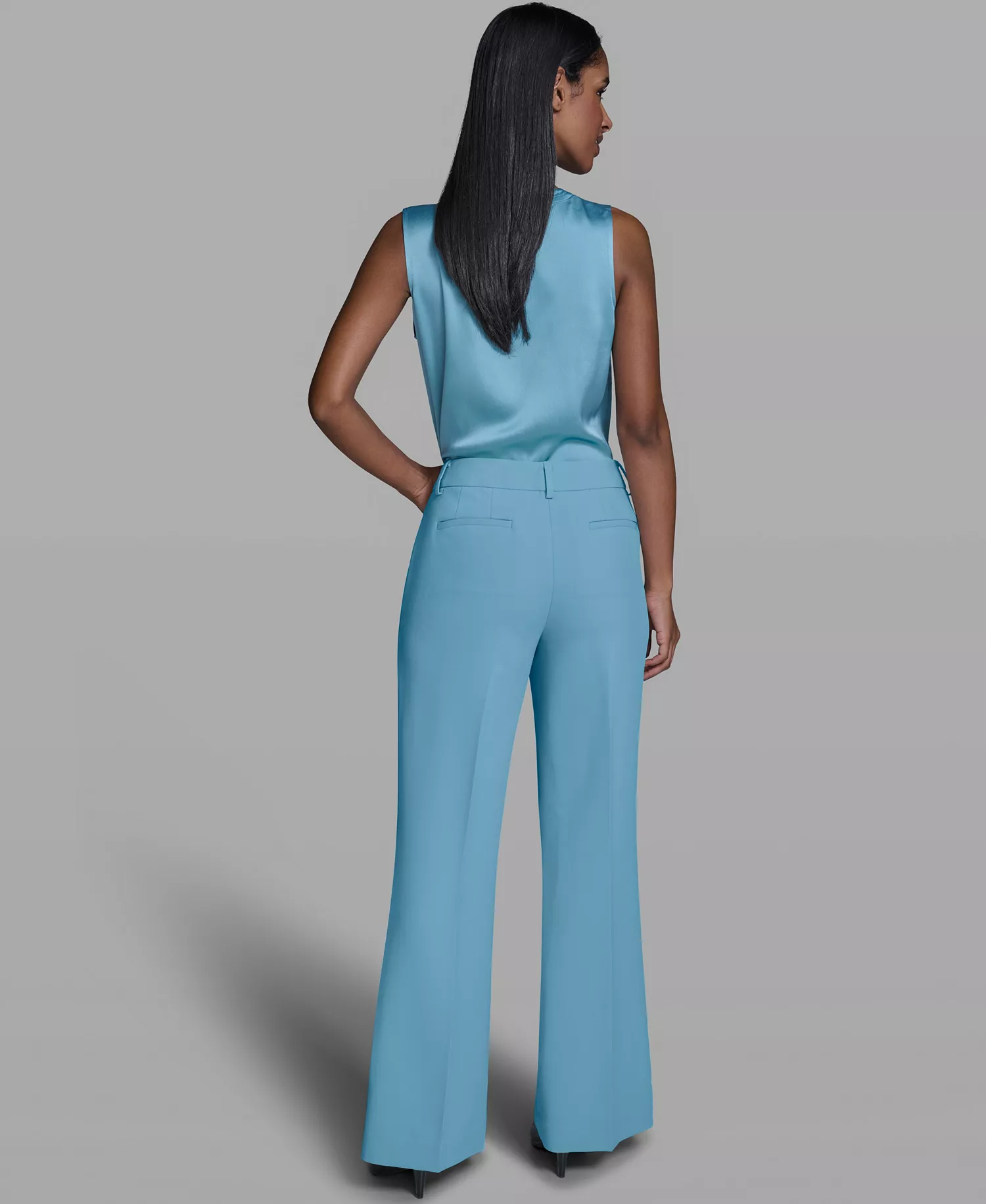 Women's Mid-Rise Wide-Leg Pants - Aqua Mist - 0