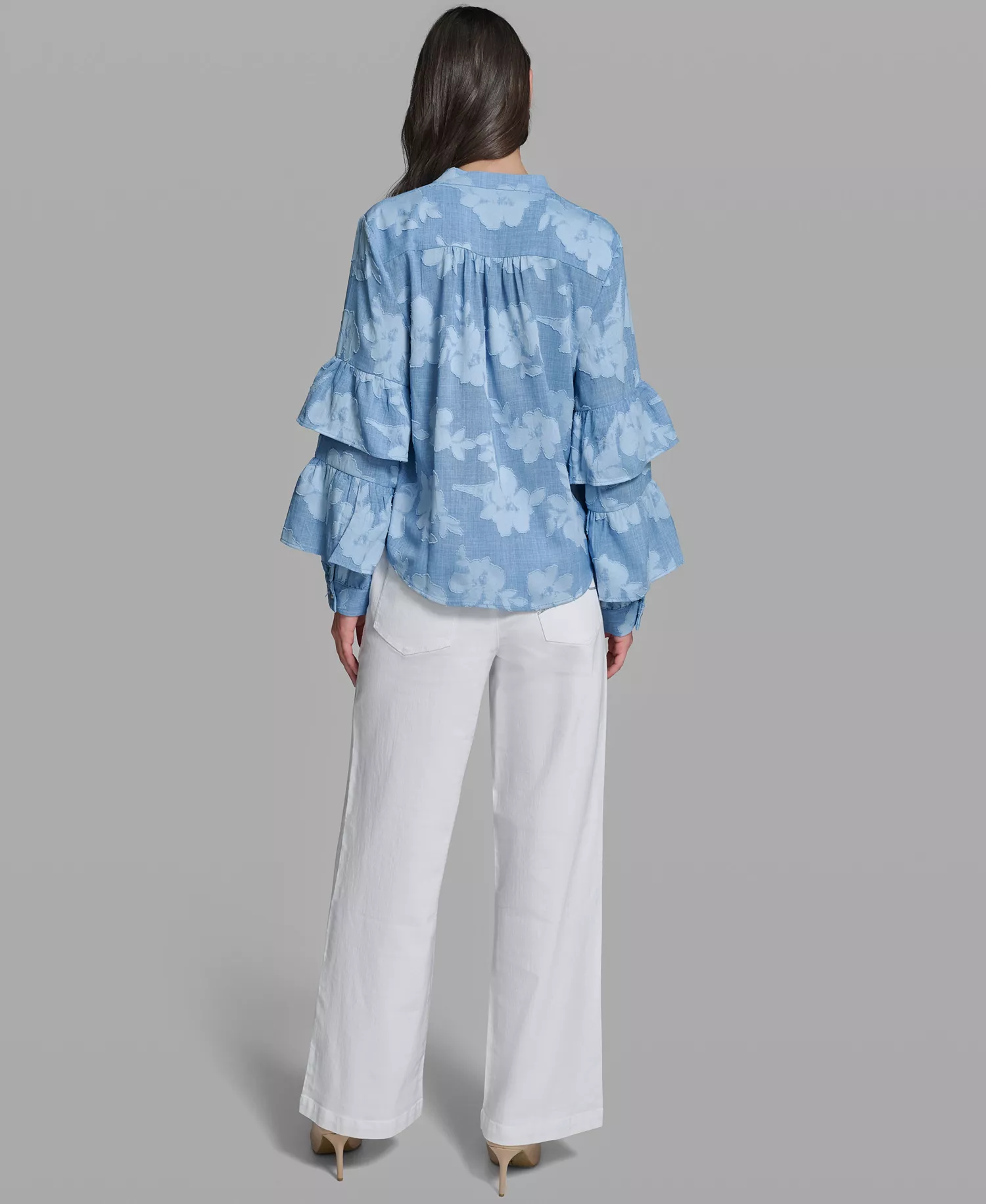 Women's Long-Sleeve Mock Neck Shirt - Medium Wash - L