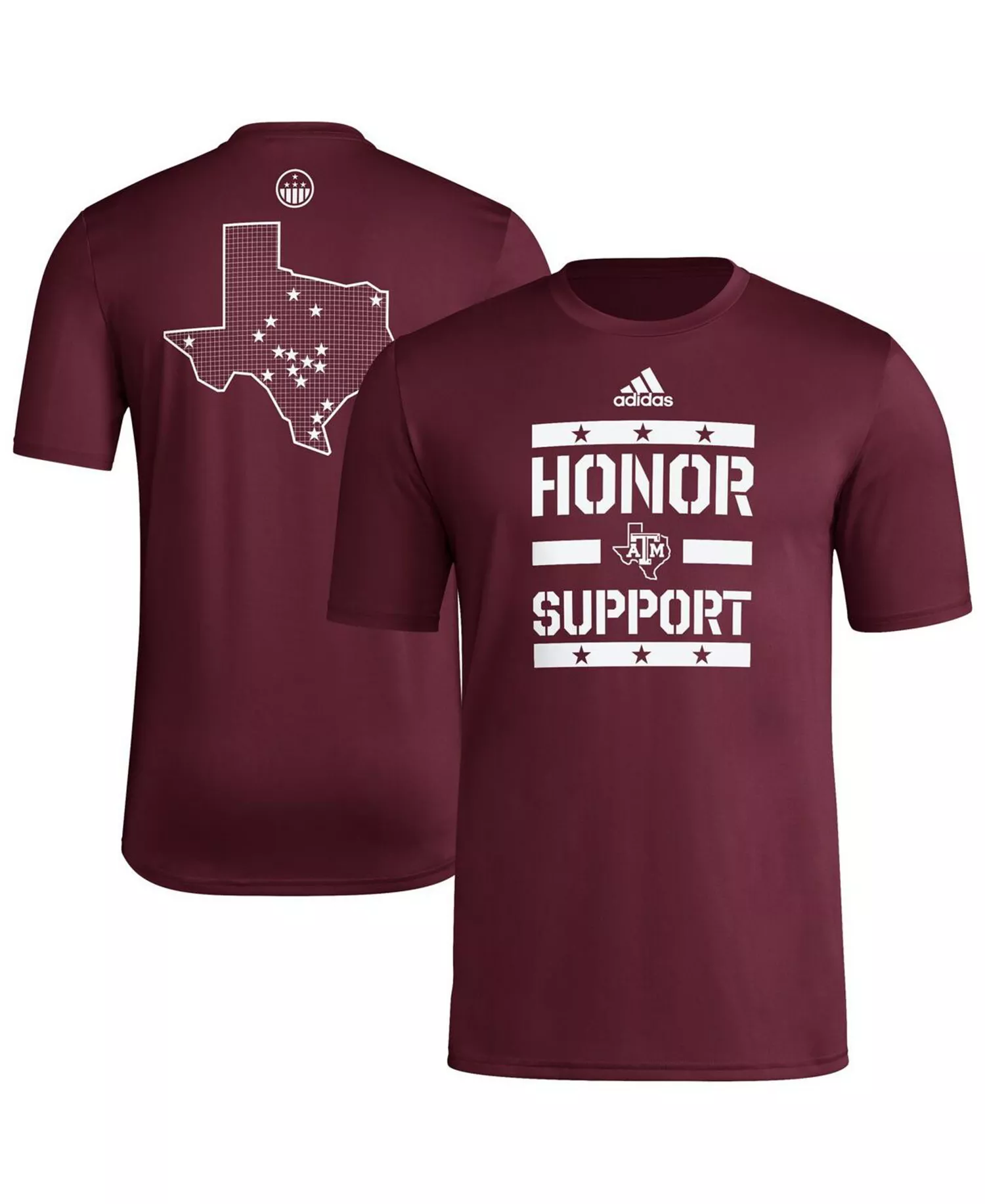 Men's Maroon Texas A&M Aggies Honor Support Pre-Game T-Shirt - Maroon - 2XL