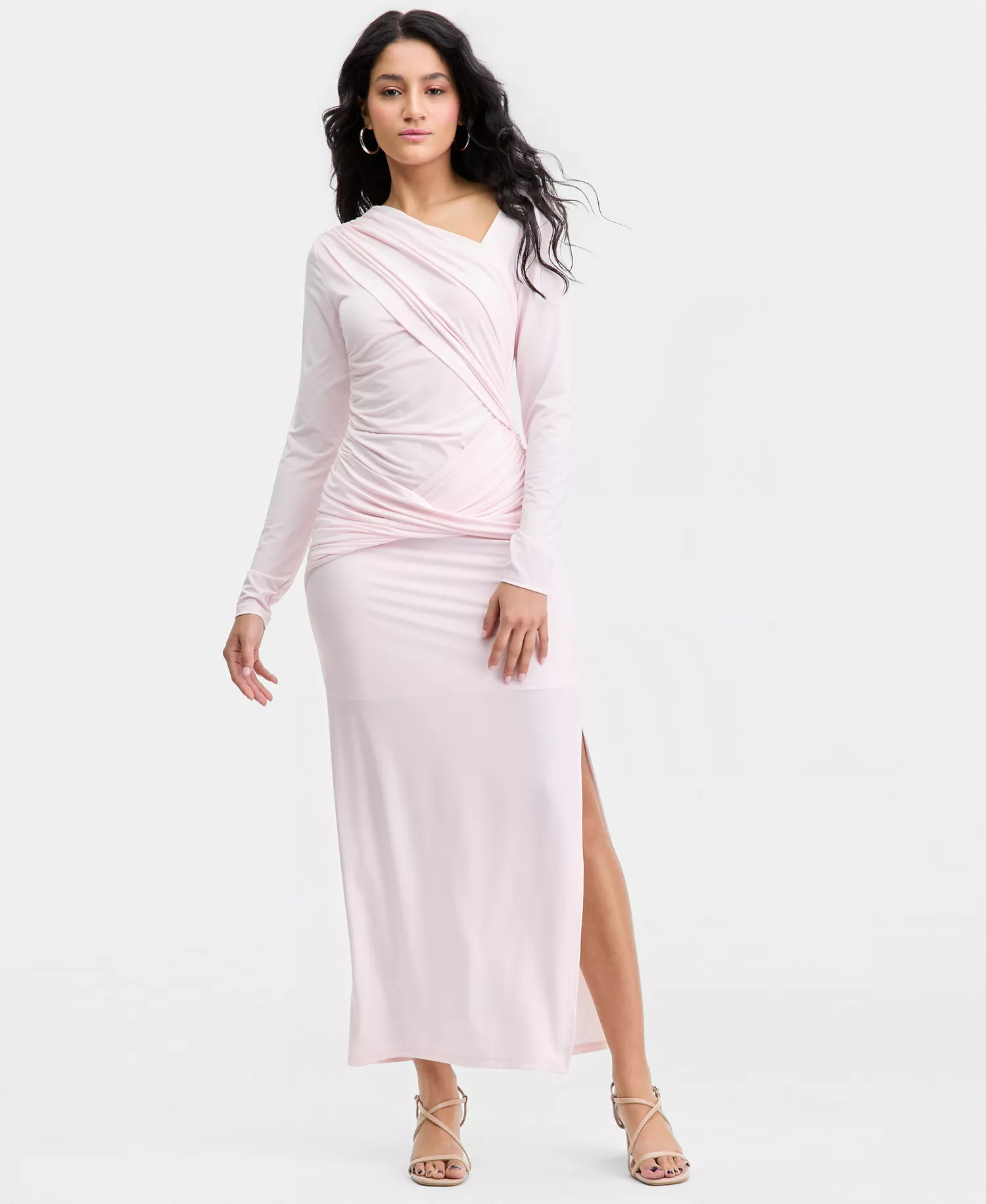 Women's Draped Maxi Dress, Macy's Exclusive - Baby Pink - L