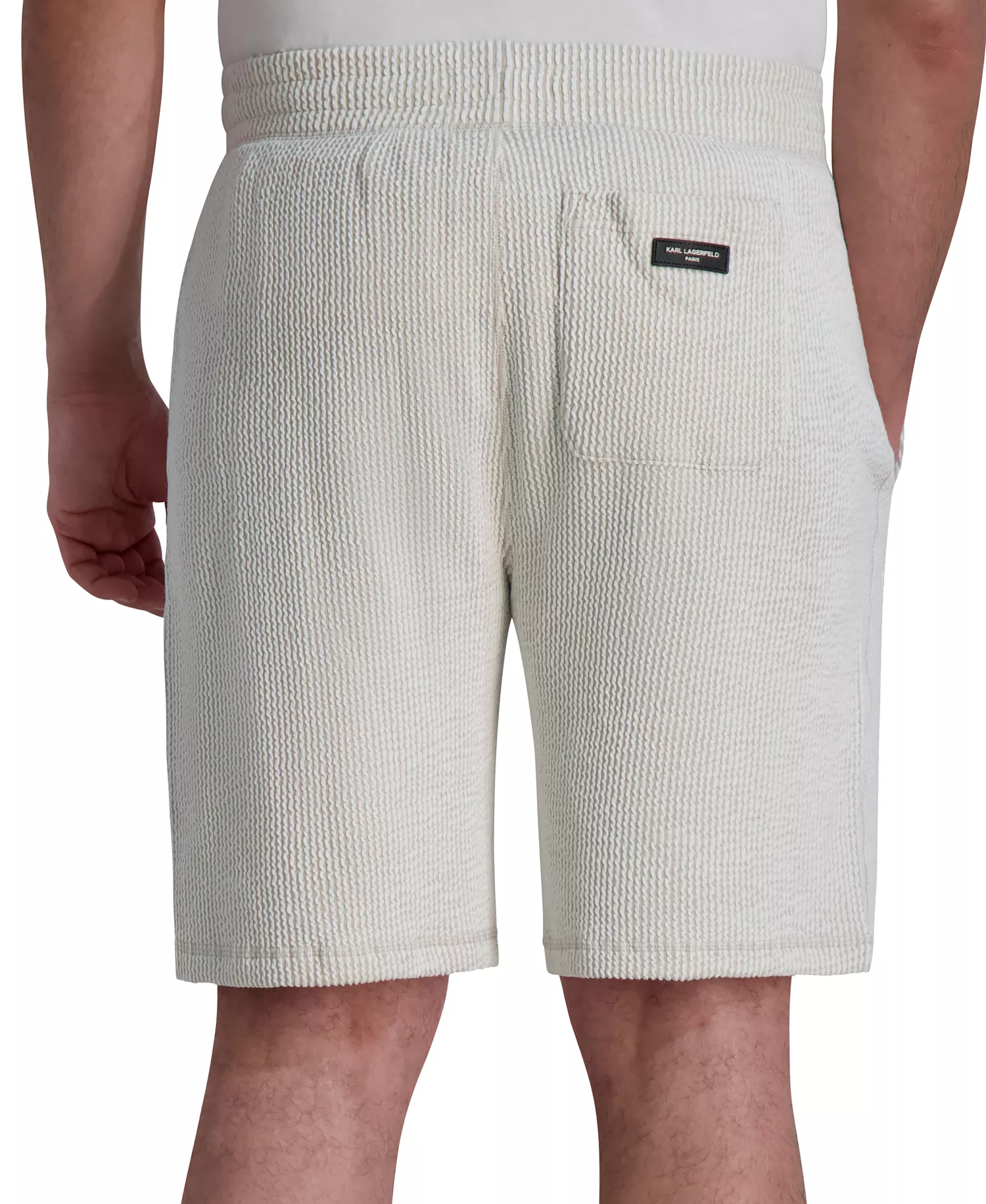 Men's Relaxed-Fit Seersucker Shorts - Natural - L