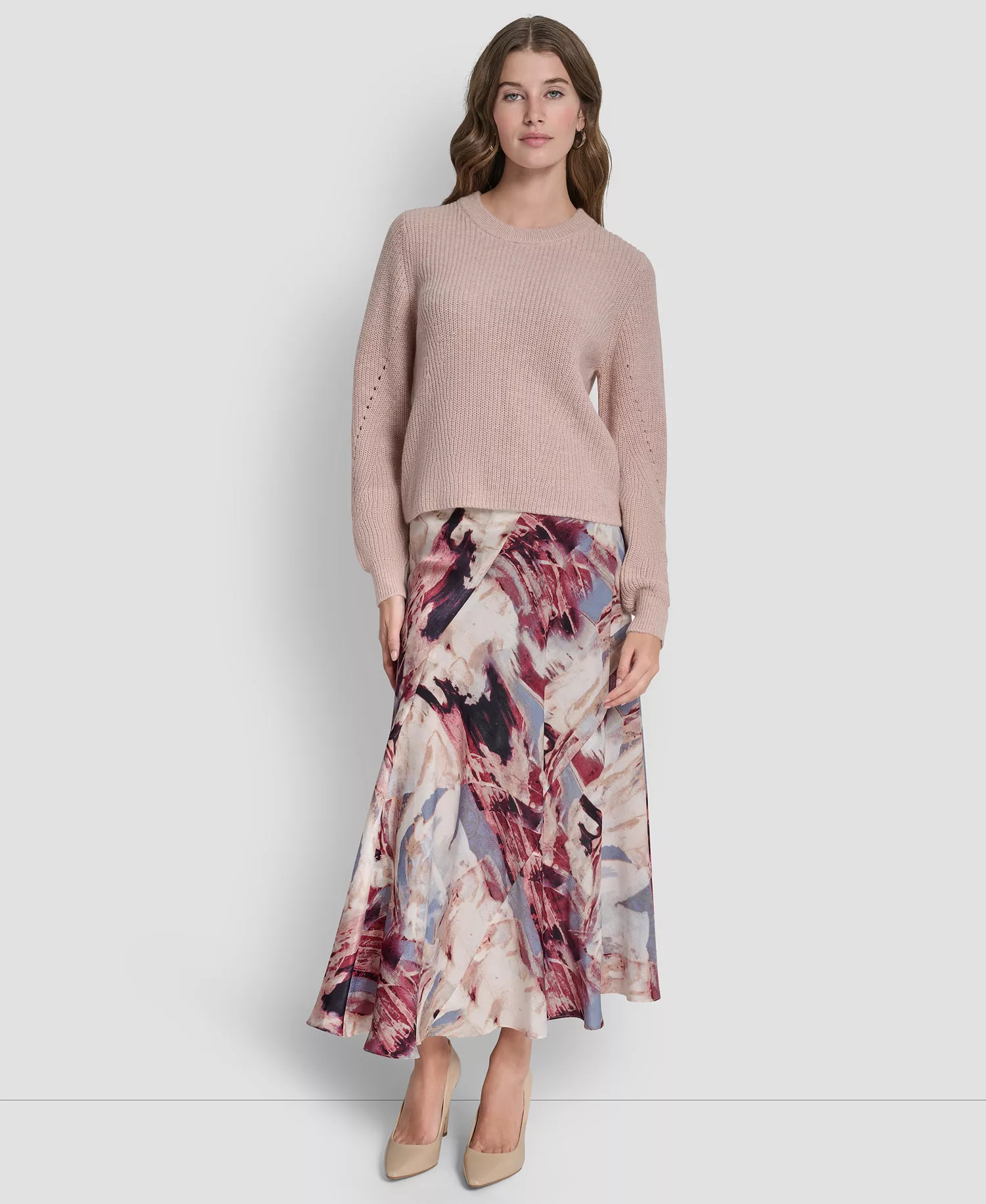 Women's Long-Sleeve Round Neck Sweater - Cameo - L