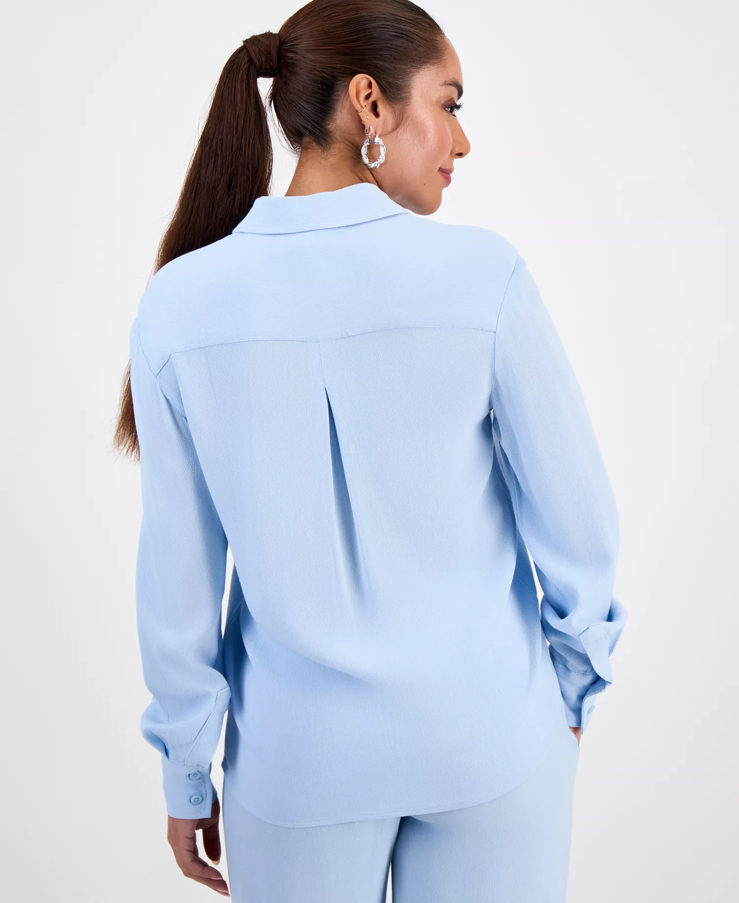 Women's Embellished Blouse, Macy's Exclusive - Wind Surf - P/XS