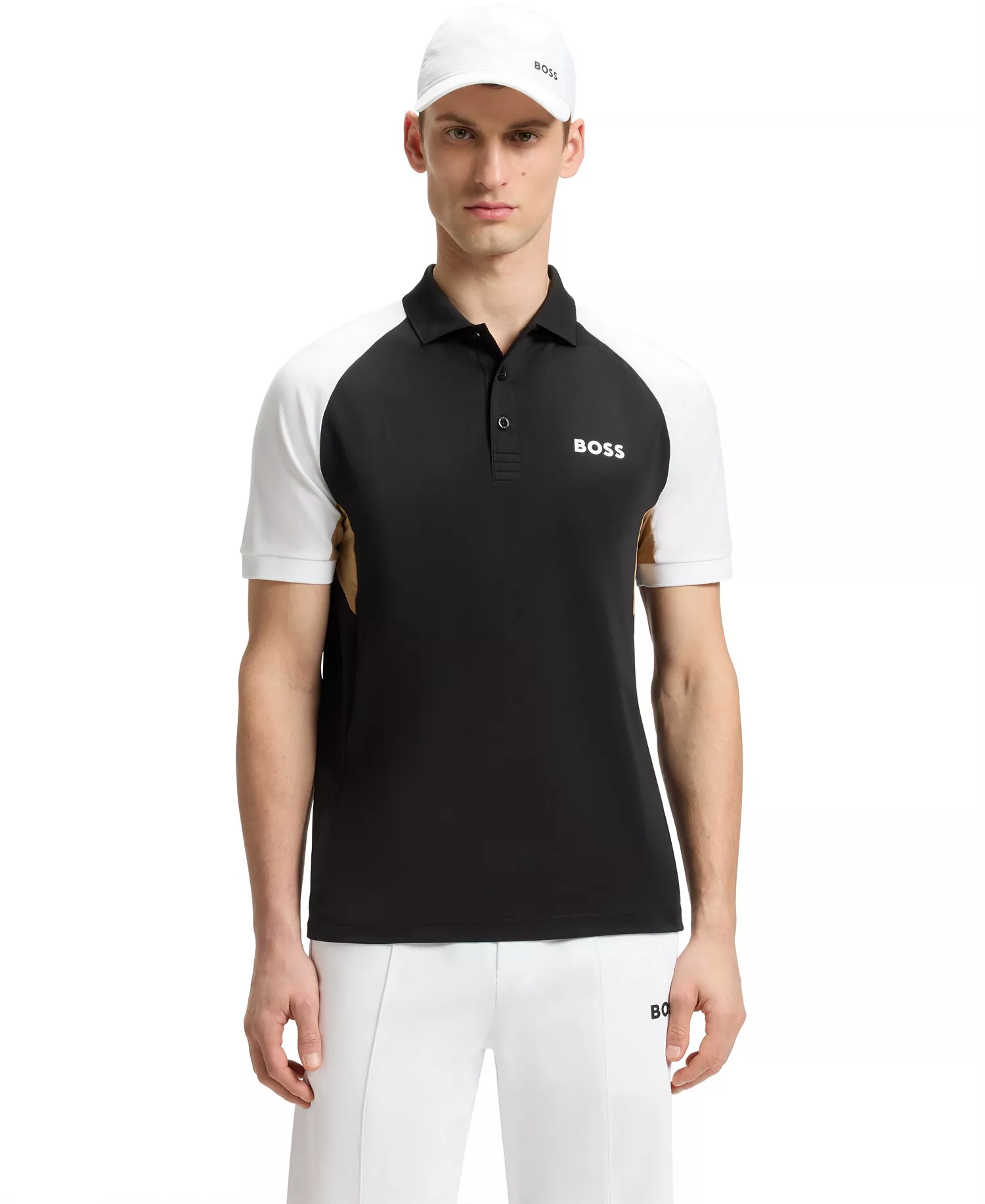 Men's Active Paddy Colour-Blocked Polo Shirt - Black - 2XL