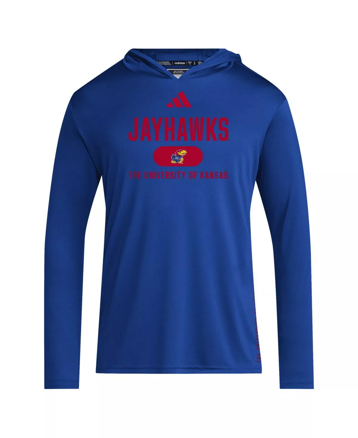 Men's Royal Kansas Jayhawks 2024 Sideline Hooded Long Sleeve T-Shirt - Royal - L
