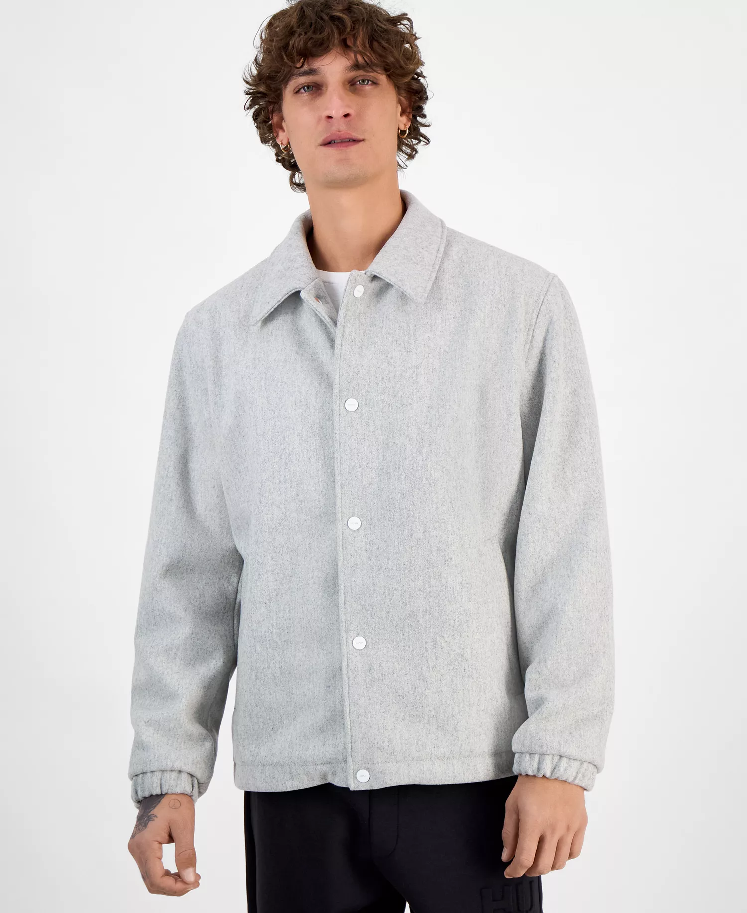 Men's Baks Snap-Front Coach Jacket - Natural - L