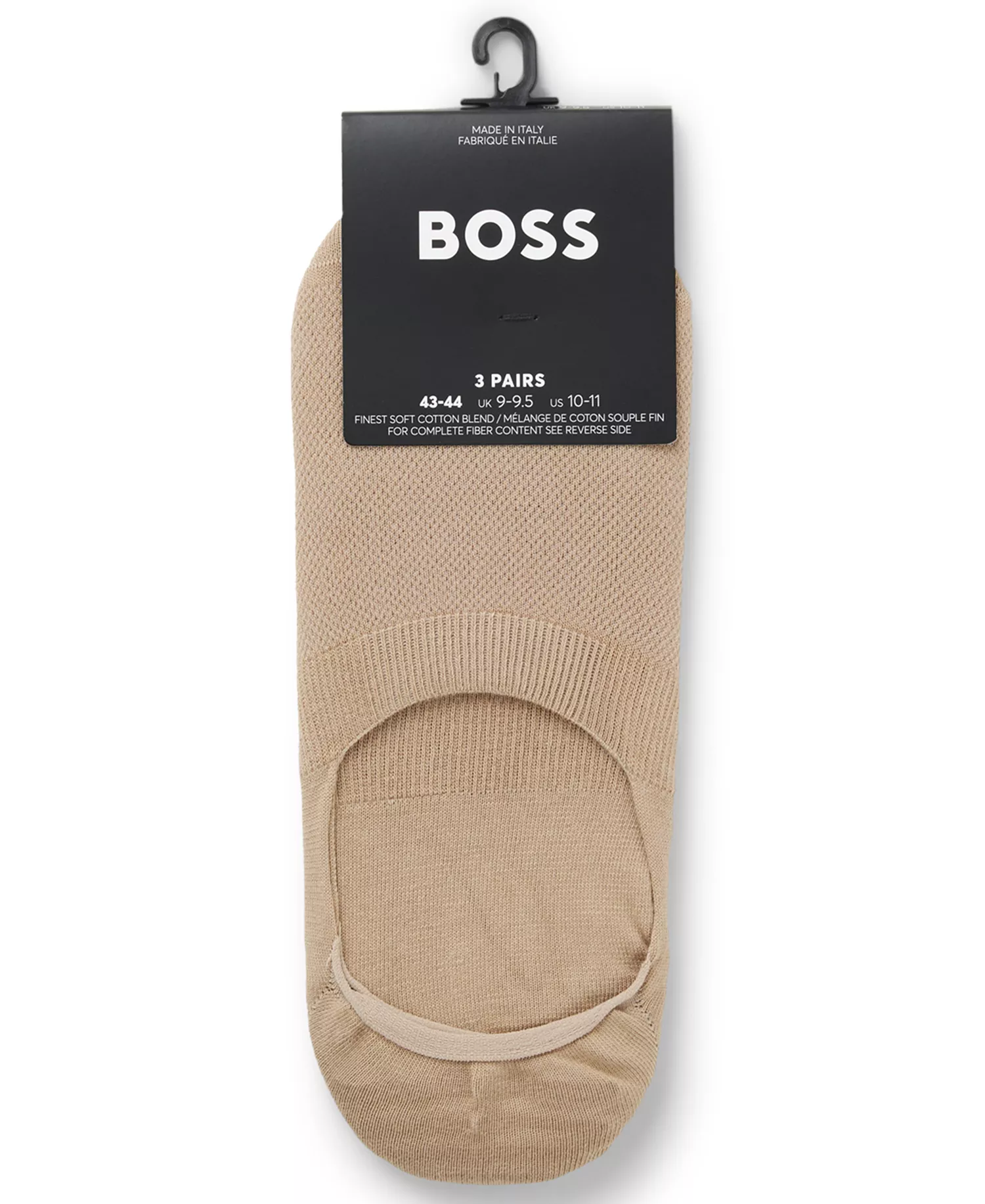 Men's Uniform Color Low-Cut Socks, 3-Pack - Med Beige - 10-11