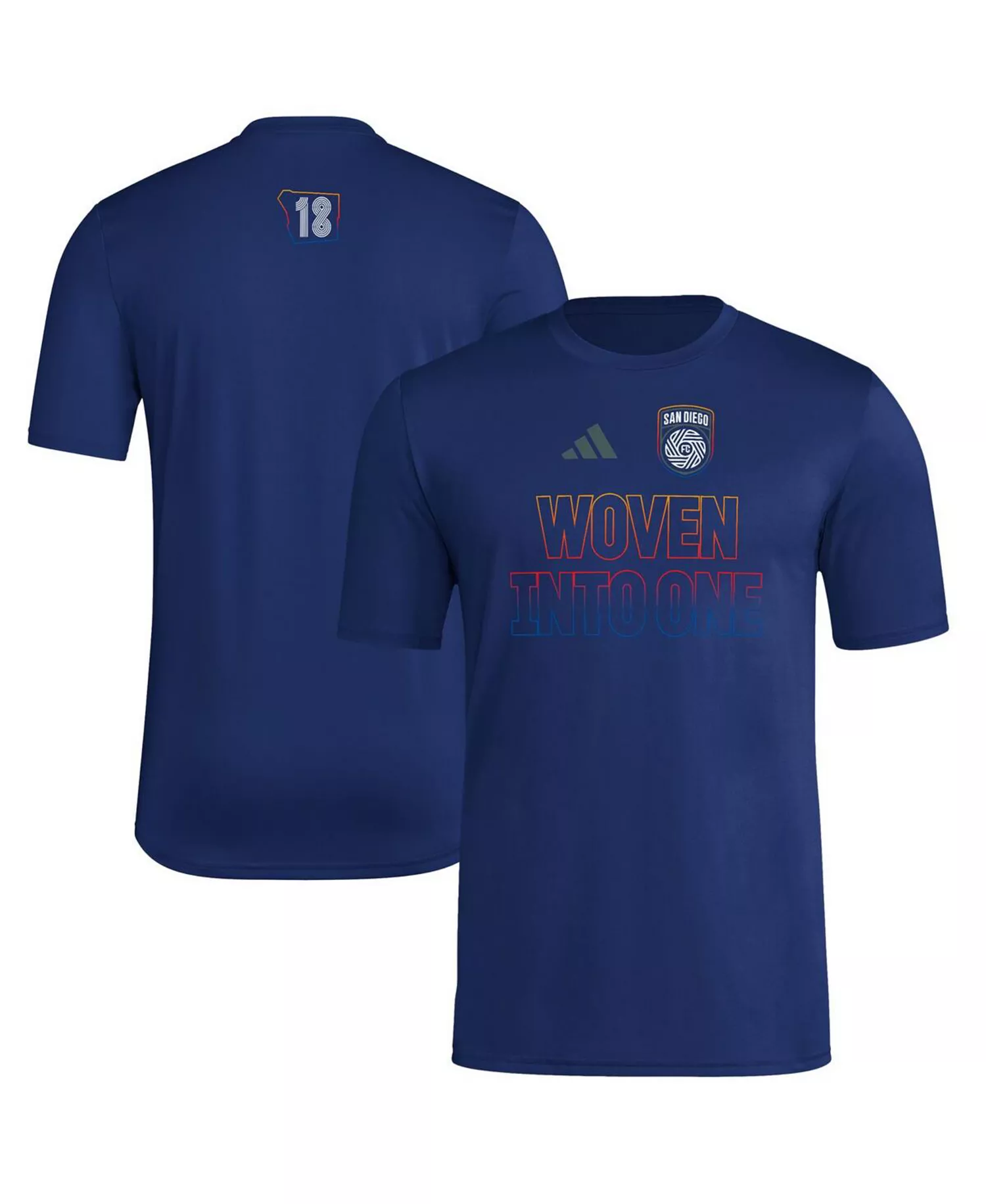 Men's Navy San Diego FC 2025 Jersey Hook AEROREADY T-Shirt - Navy - 2XL