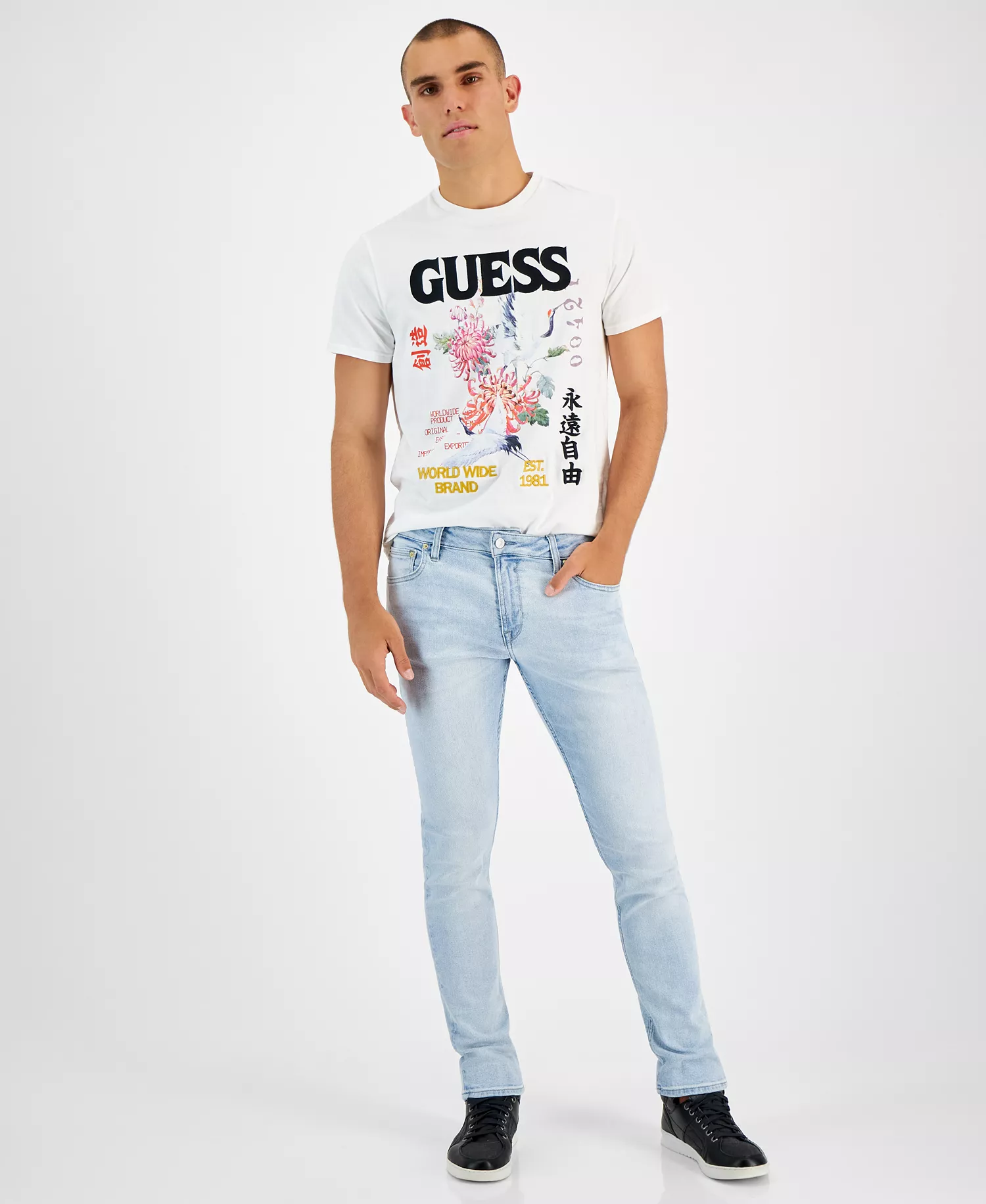 Men's Light-Wash Slim Tapered Fit Jeans - Pitch Wash - 30 - 30