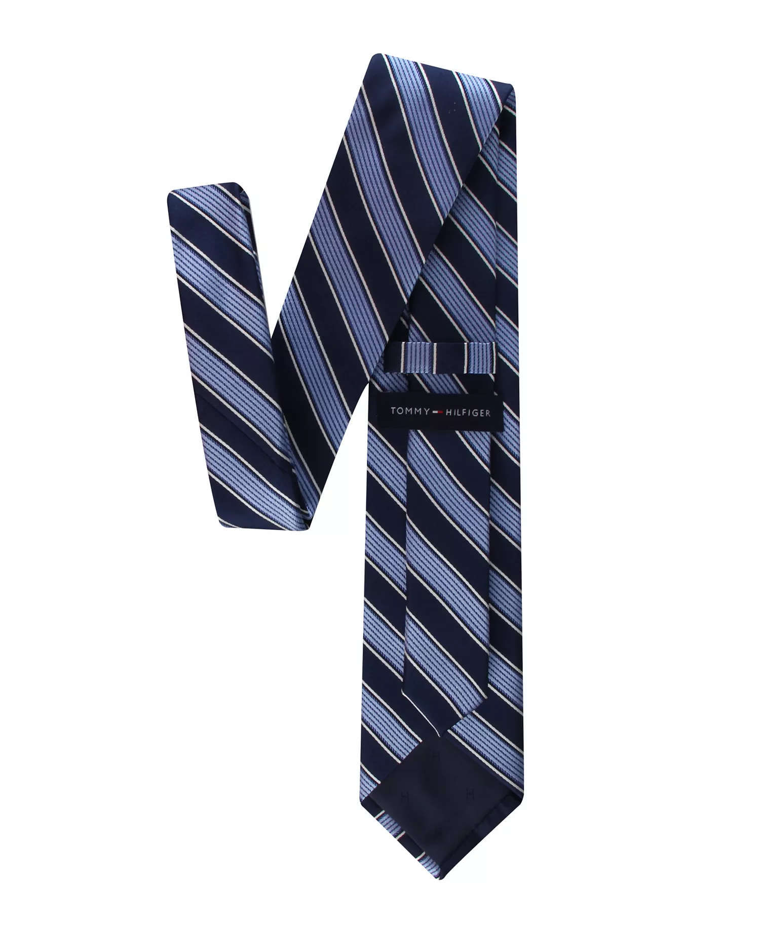 Men's Stanley Striped Pattern Tie - Navy/Black - ONE SIZE