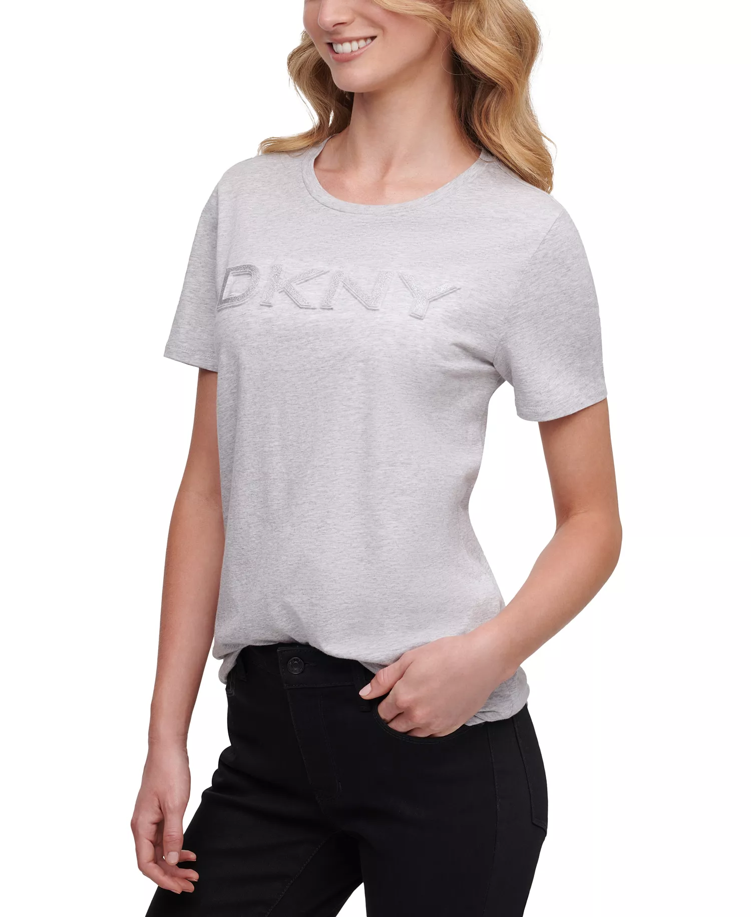 Glitter Logo T-Shirt - Avenue Grey - S