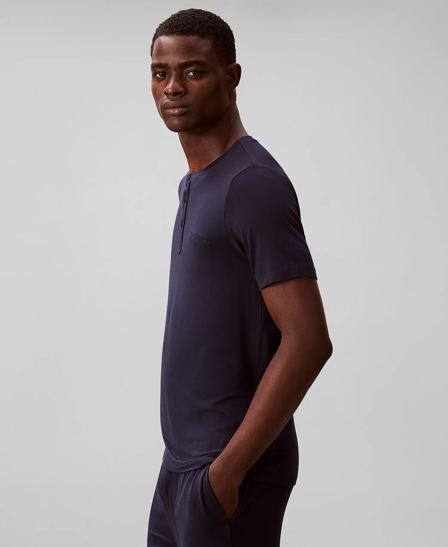 Men's UltraSoft Stretch Sleep Henley - SHORELINE - S