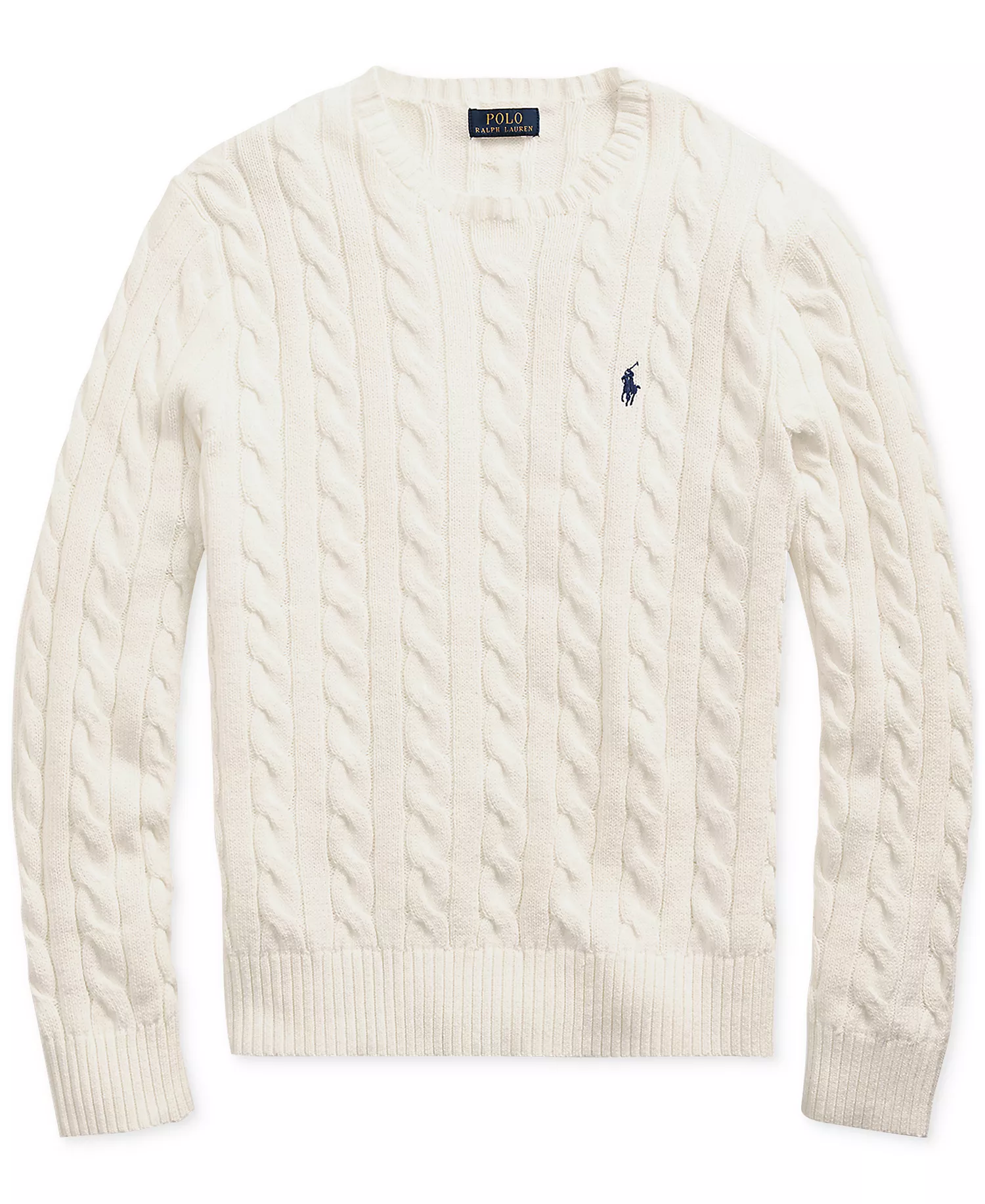 Men's Cable-Knit Cotton Sweater - Andover Cream - 2XL