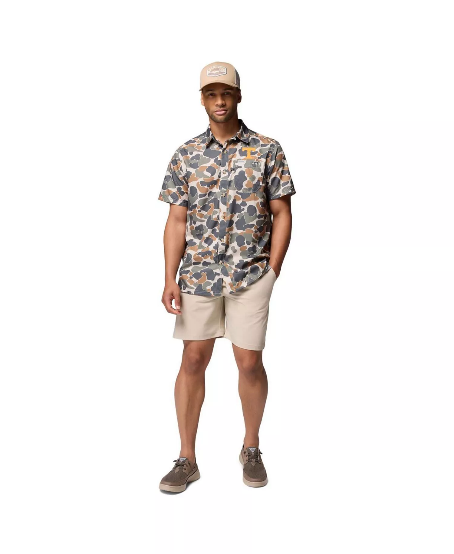 Men's Camo Tennessee Volunteers Super Slack Tide Omni-Wick Button-Up Shirt - Camo - L