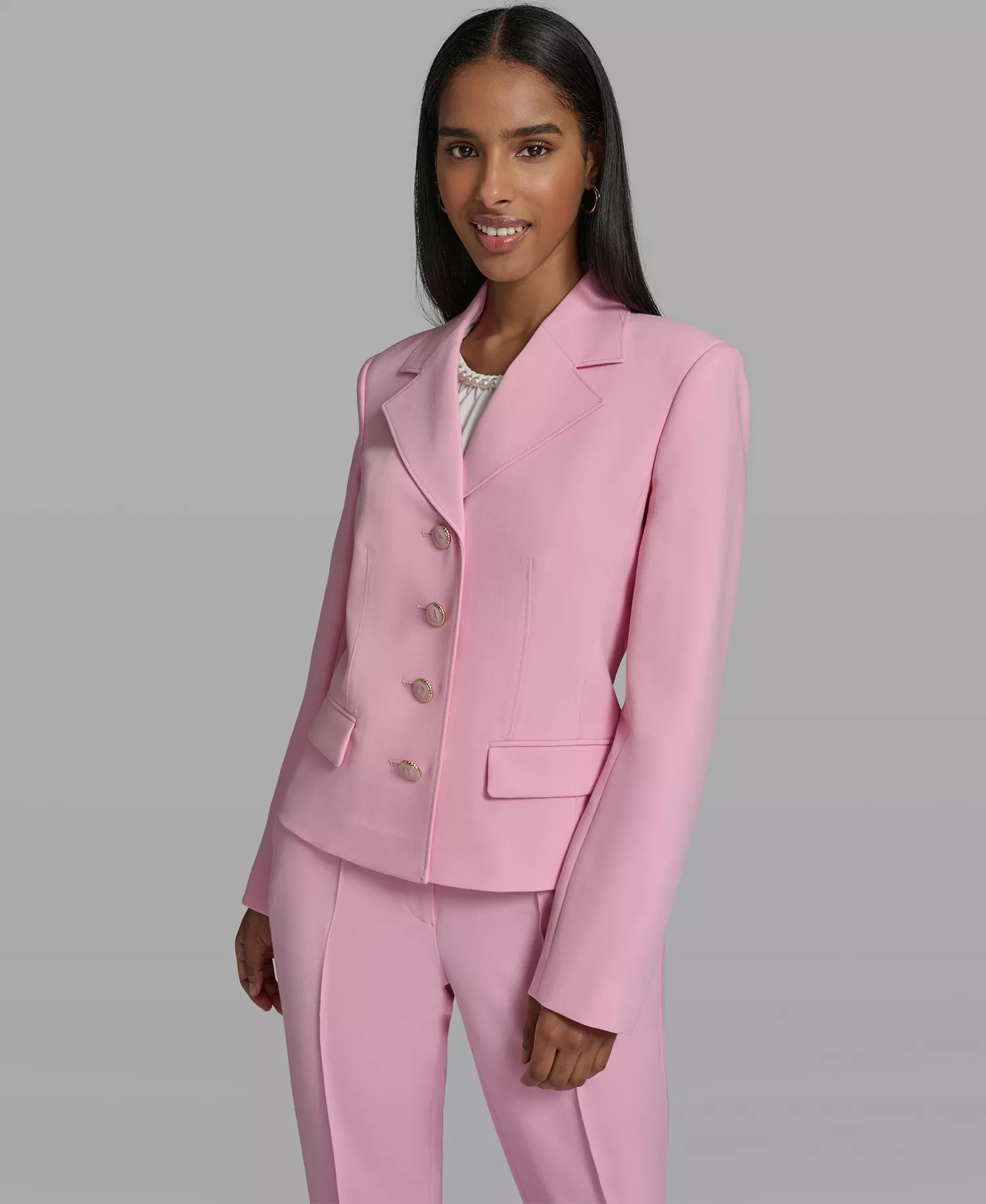 Women's Cropped Collared Woven Jacket - Prism Pink - 0
